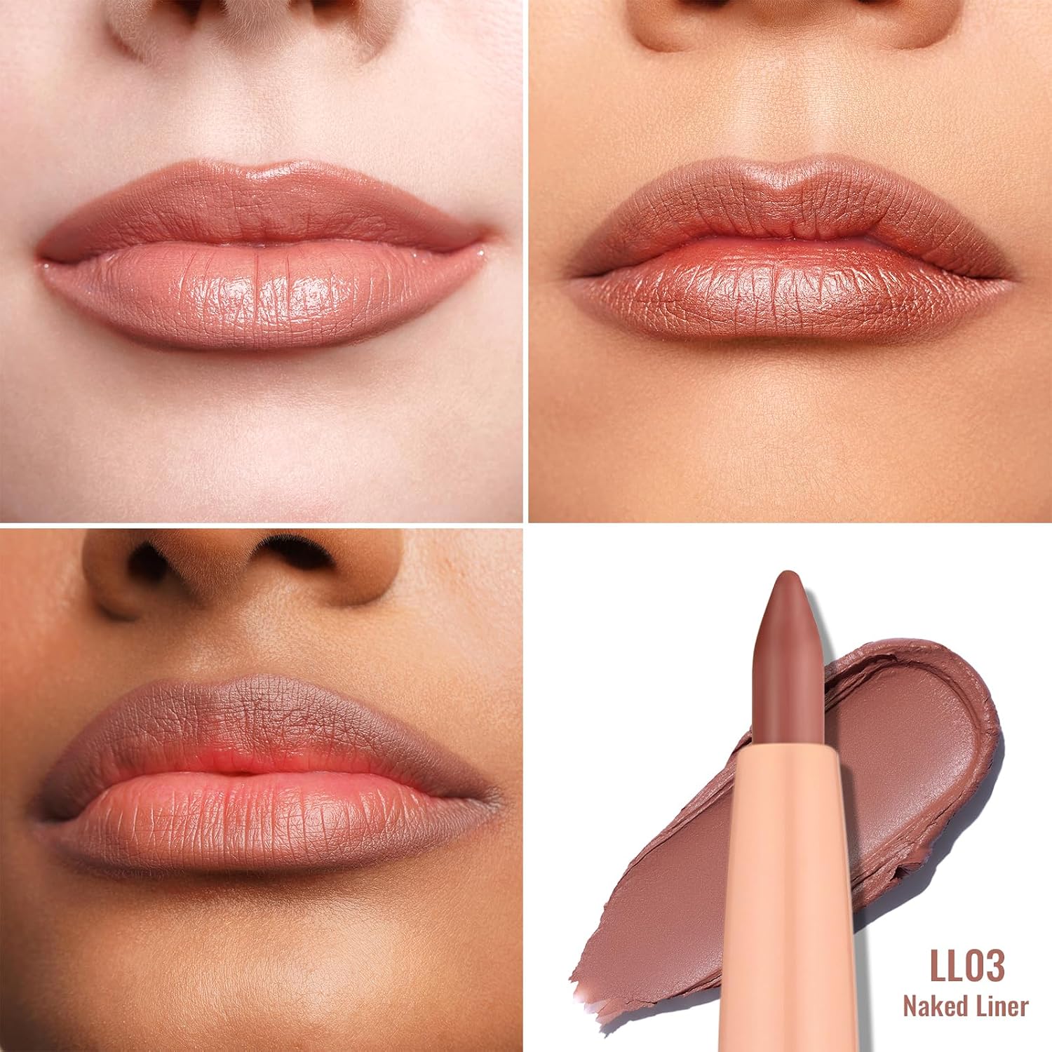 Thumbnail 3 de OULAC Matita Labbra Marrone Opaco: lipliner impermeabile, a lunga durata e vegan (L03) Naked Liner