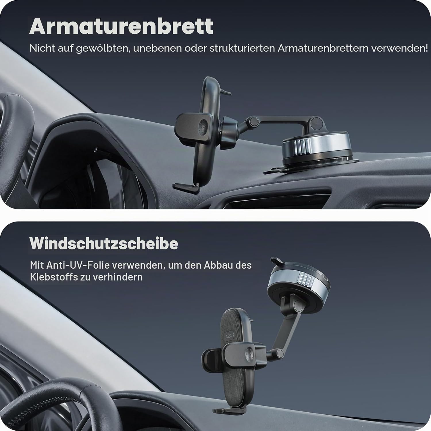 Detalle de APPS2Car Handyhalterung Auto Saugnapf Gel-Lock 67 mm – universell für Smartphones 4,7–6,8 Zoll