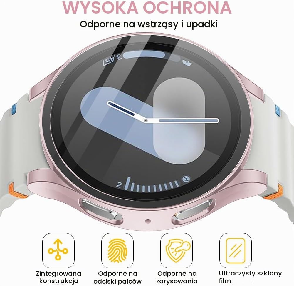 Detalle 2 de OFFCUP V9-SXSBBHK7-PK+TM-44-FBA – etui 44 mm do Galaxy Watch 7 ze szkłem hartowanym