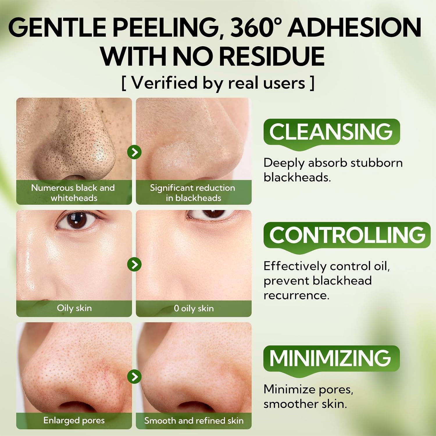 Detalle 1 de LANBENA 3.0 Bamboo Charcoal Nose Pore Strips, 60-Count Peel-Off Mask