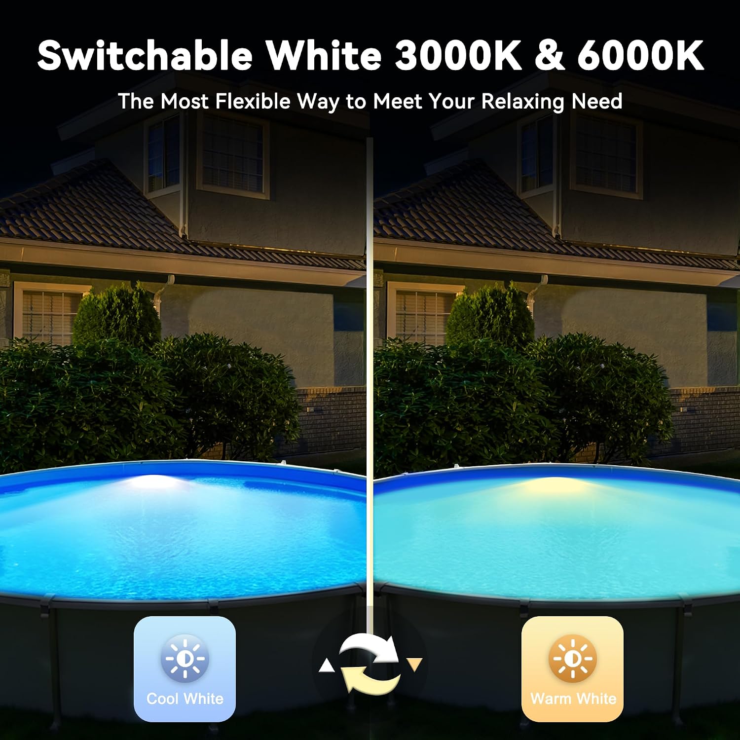 Detalle de LyLmLe Proiettore Piscina LED con filettatura esterna 2" | 18W, 3000K/6000K, Ø242mm, 12V AC