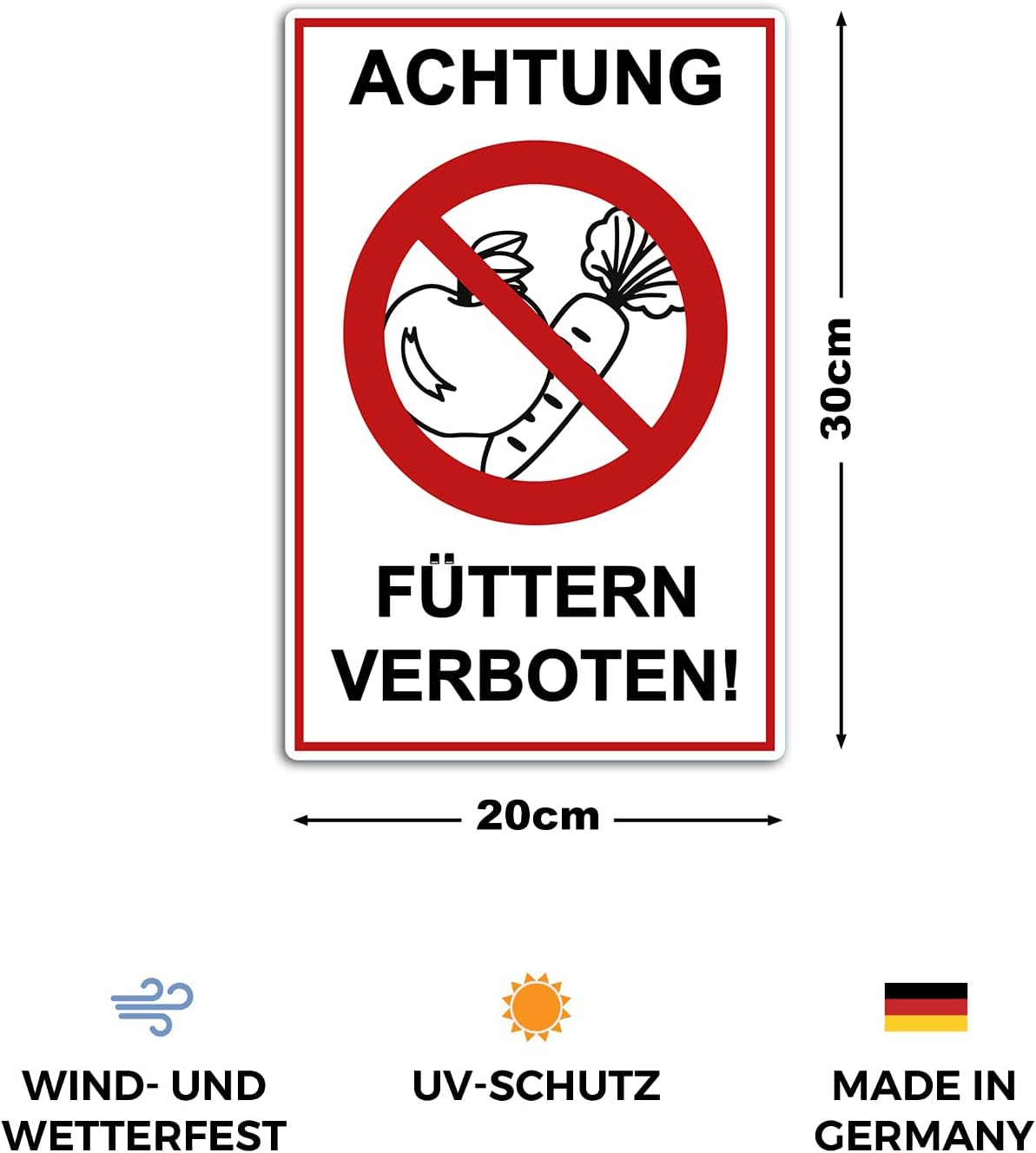 Thumbnail 1 de STROBO Hinweisschild 2 Stück – Achtung füttern verboten! 20x30 cm, UV-beständig, wetterfest