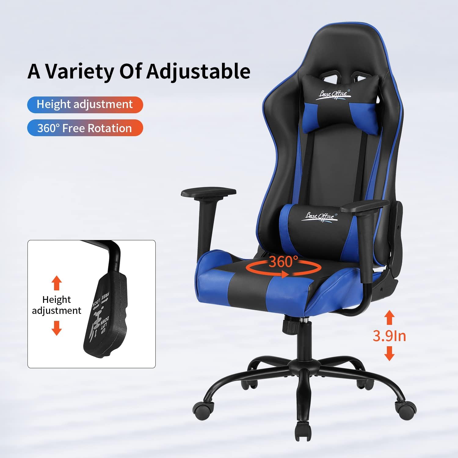 Thumbnail 5 de Gaming Chair with 18.3–22.2-Inch Seat Height