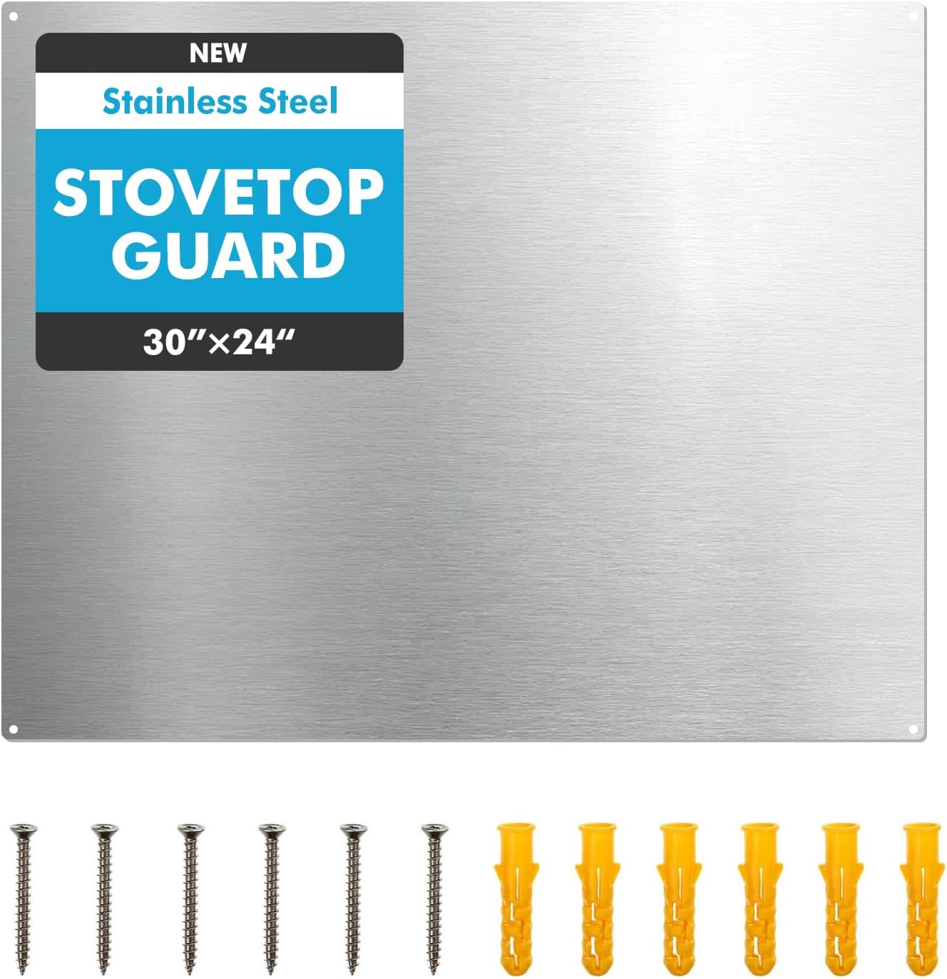 Detalle de micmi 24" x 30" Stainless Steel Stove Backsplash, Reversible Brushed or Polished