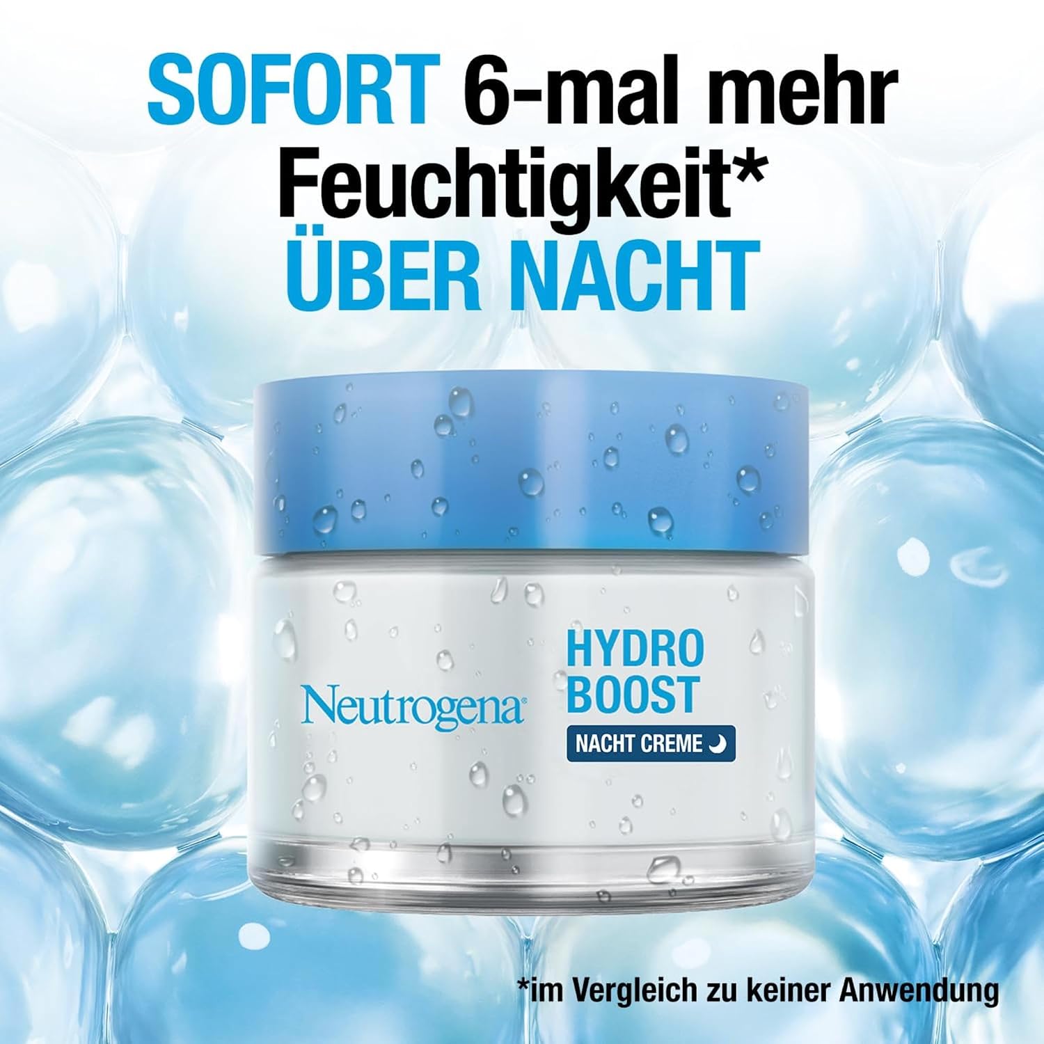 Detalle de Neutrogena Hydro Boost Nachtcreme mit purer Hyaluronsäure – regenerierende Gesichtspflege, 50 ml (2er Pack)