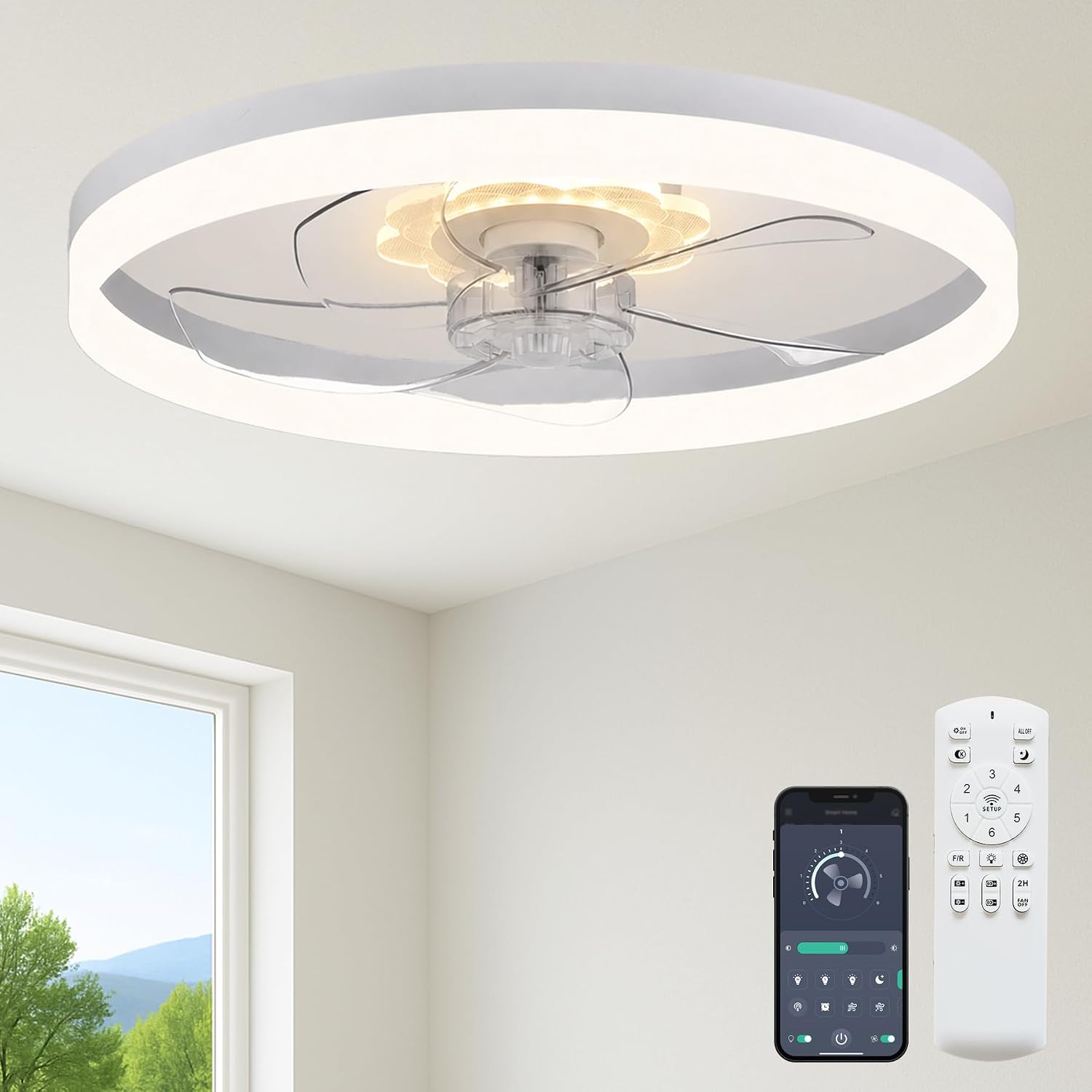 Detalle de Fszdorj F115 23.6" Low Profile Ceiling Fan