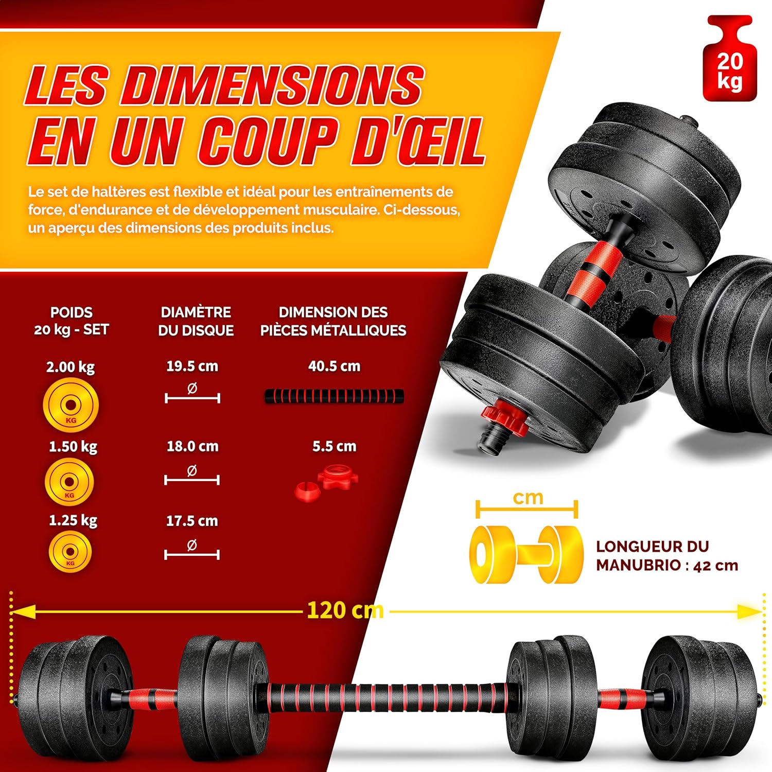Thumbnail 3 de RE:SPORT Ensemble haltères 15-40 kg 🏋