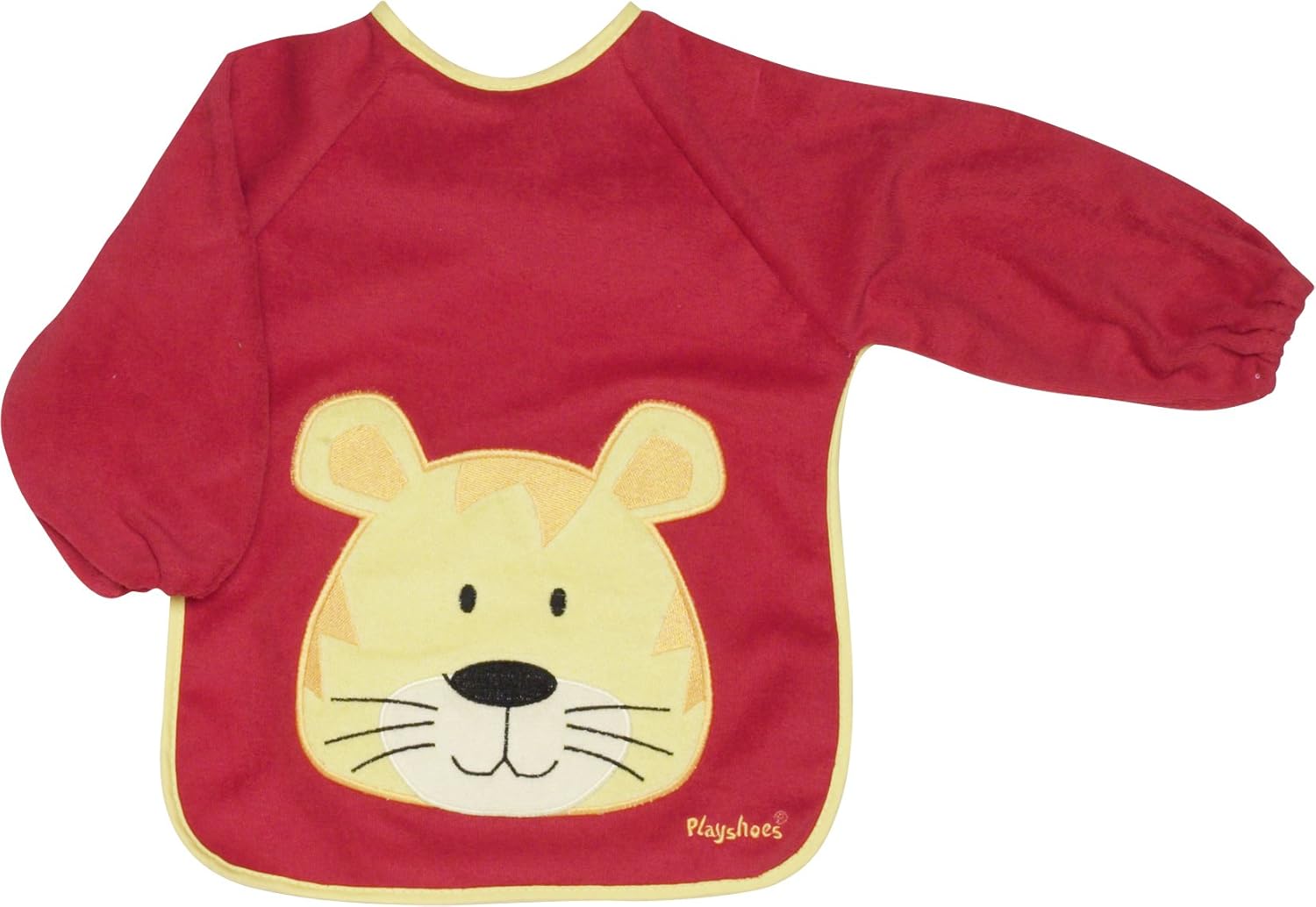 Detalle de Playshoes 507136 Bavoir Manches Longues – bavoir rouge à motif tigre pour bébé