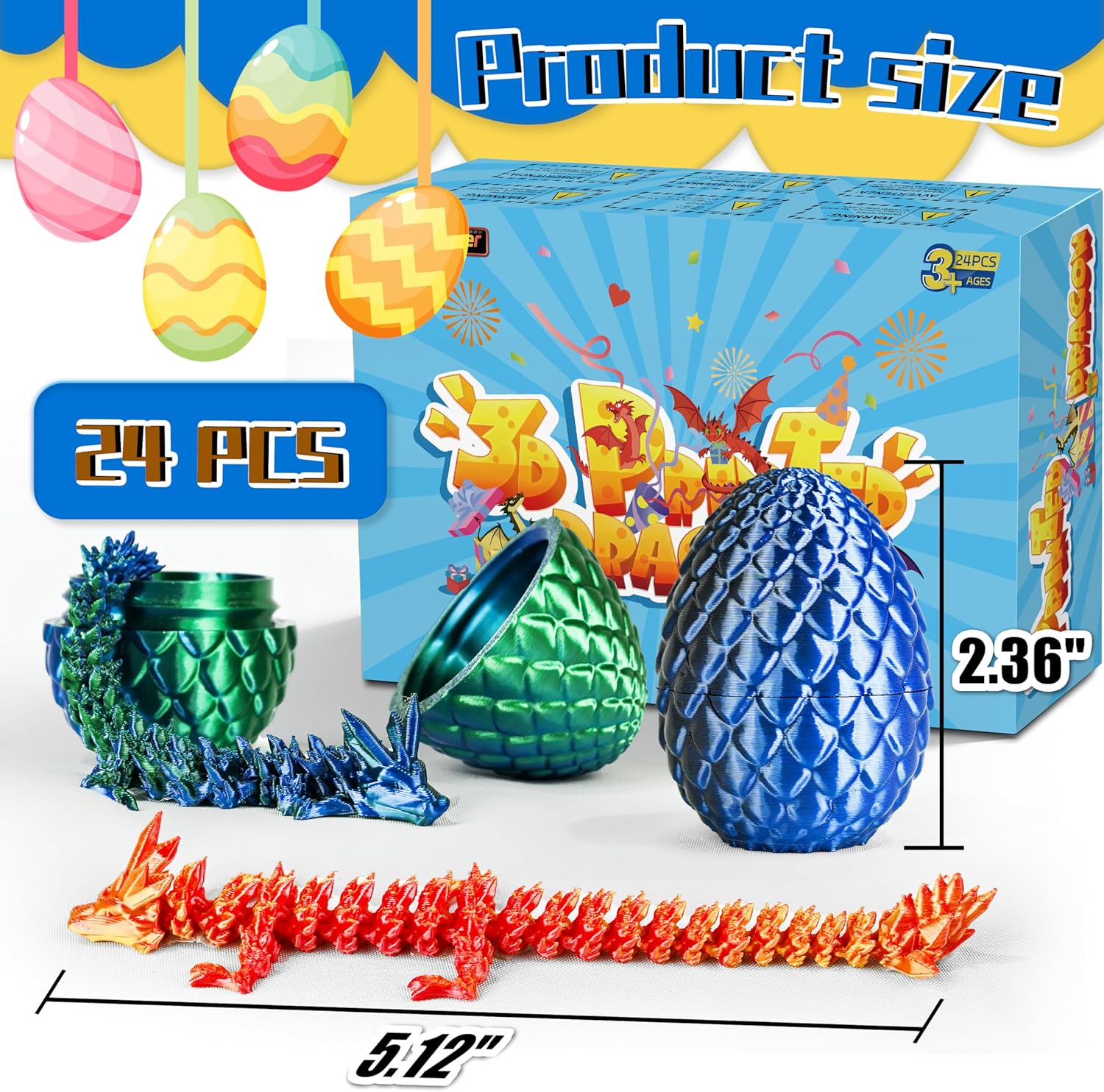 Thumbnail 1 de Cybermaker 24PCS 3D Printed Dragon Eggs with Dragons Inside