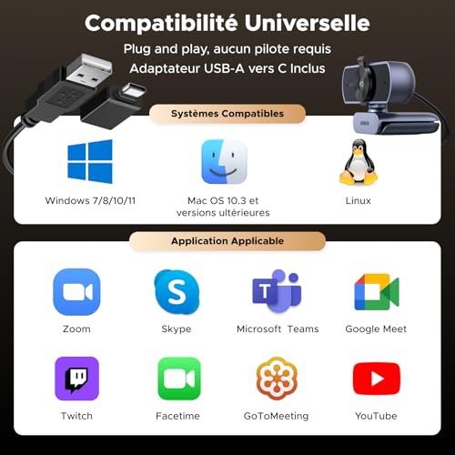 Thumbnail 5 de UGREEN FineCam Lite 4K Webcam 30FPS: autofocus, audio double micro et couverture privacy