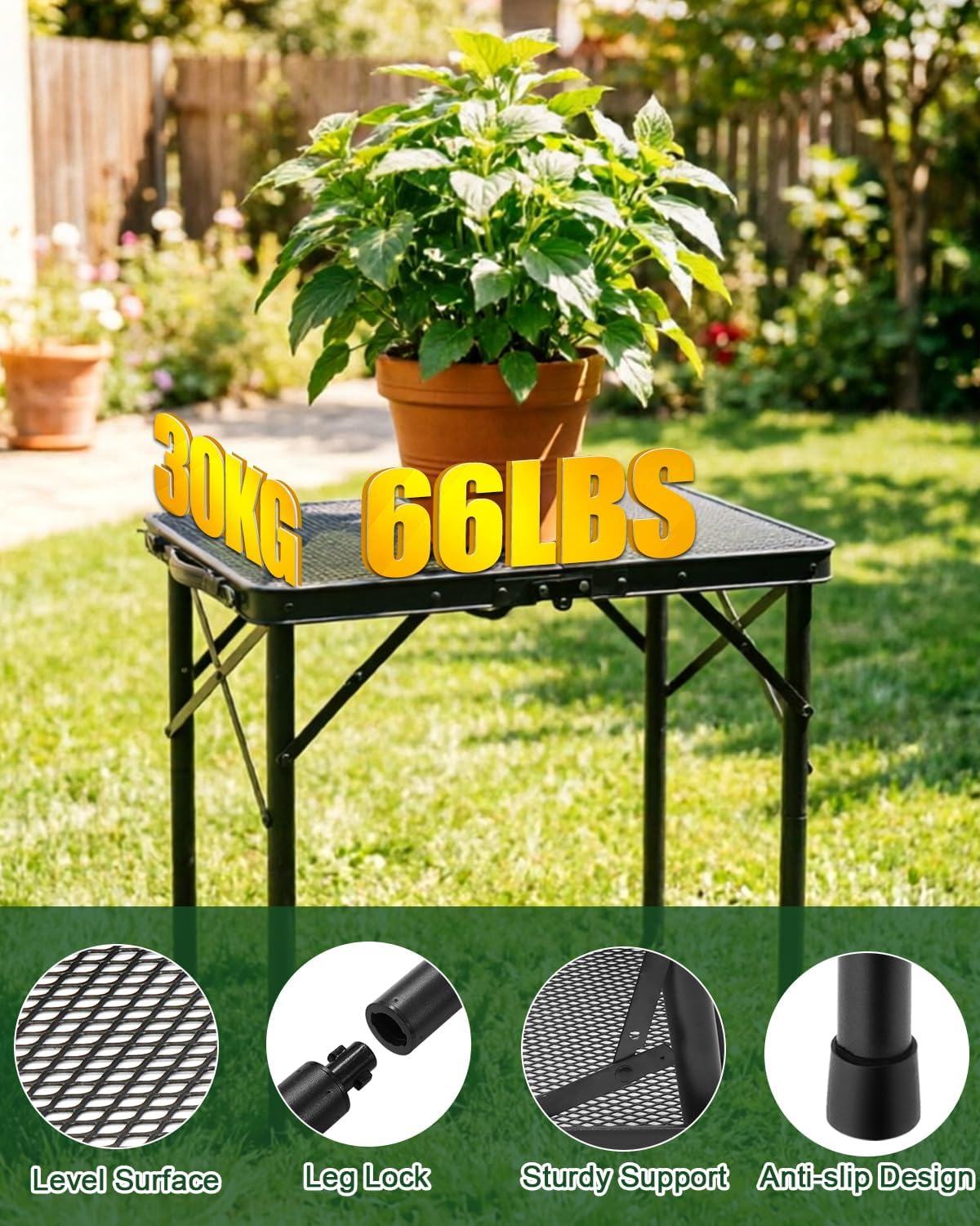 Thumbnail 5 de E EASTSTORM 2ft Portable Camping Table — 2-Height Folding Mesh Table for Outdoor Cooking