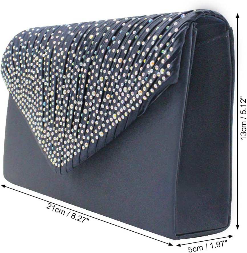 Thumbnail 6 de Wocharm Satin Diamante Clutch Bag: Evening Classic for Weddings, Proms and More