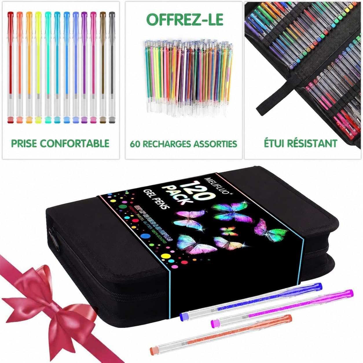 Thumbnail 4 de Melifluo 120 Pack Glitter Gel Pens 120pcs