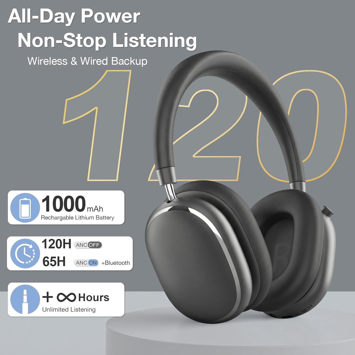 Thumbnail 4 de NC95 Hybrid ANC Headphones with Knob Control