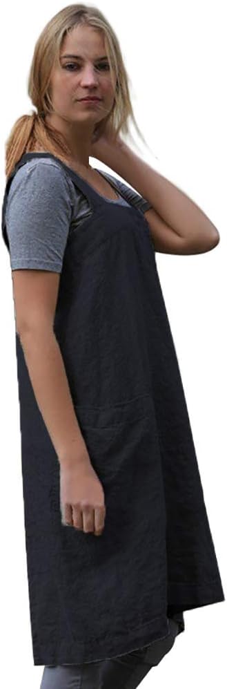 Detalle de WROLEM Cross-Back Pinafore Apron, Cotton Blend