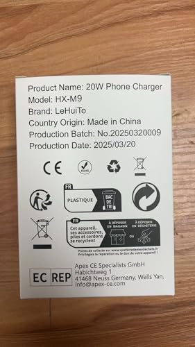 Thumbnail 7 de LeHuiTo 2er Pack 20W PD USB-C Schnellladegerät + 2 m USB-C Kabel