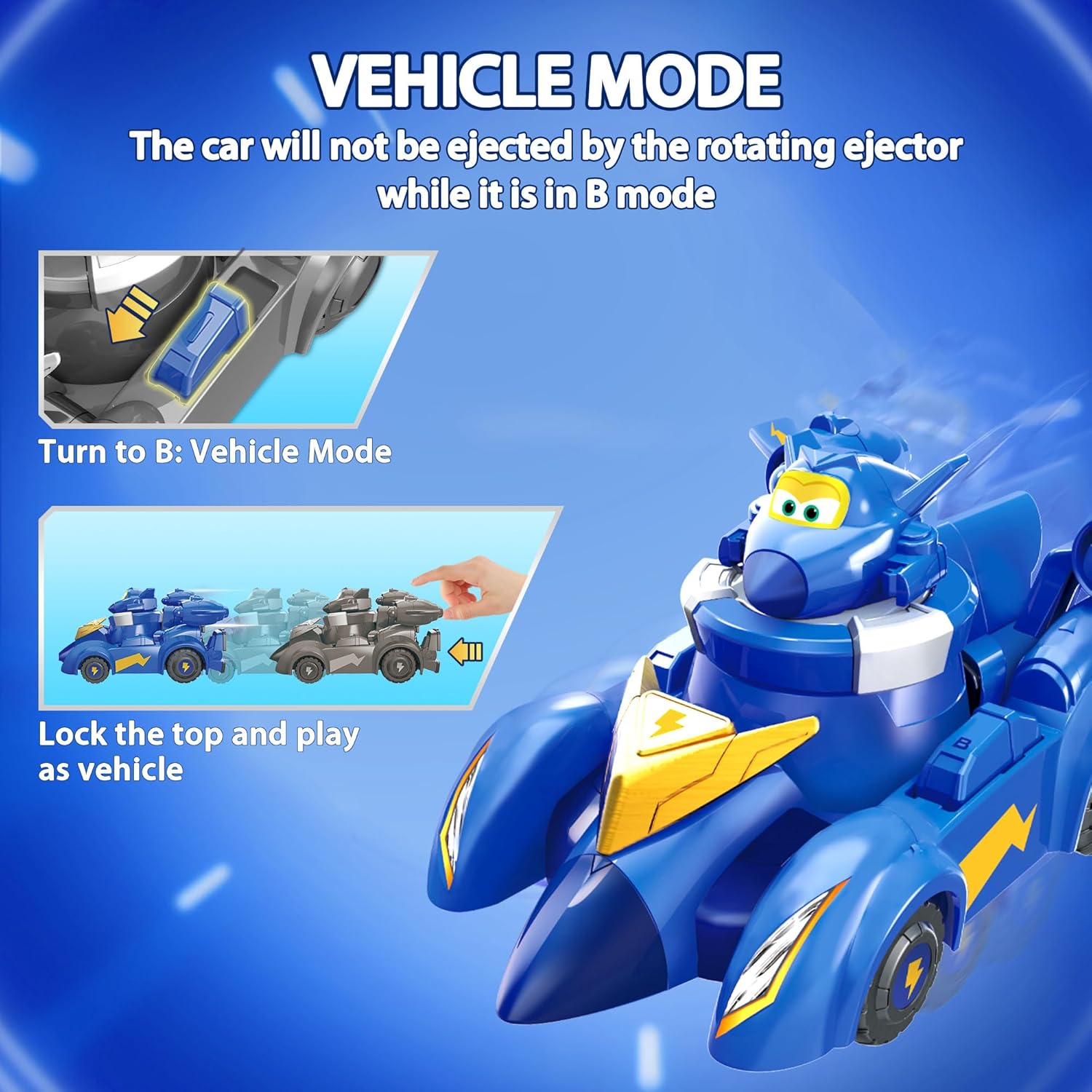 Detalle de Super Wings Spinning Jerome & Vehicle : jouet de combat 2-en-1 pour enfants