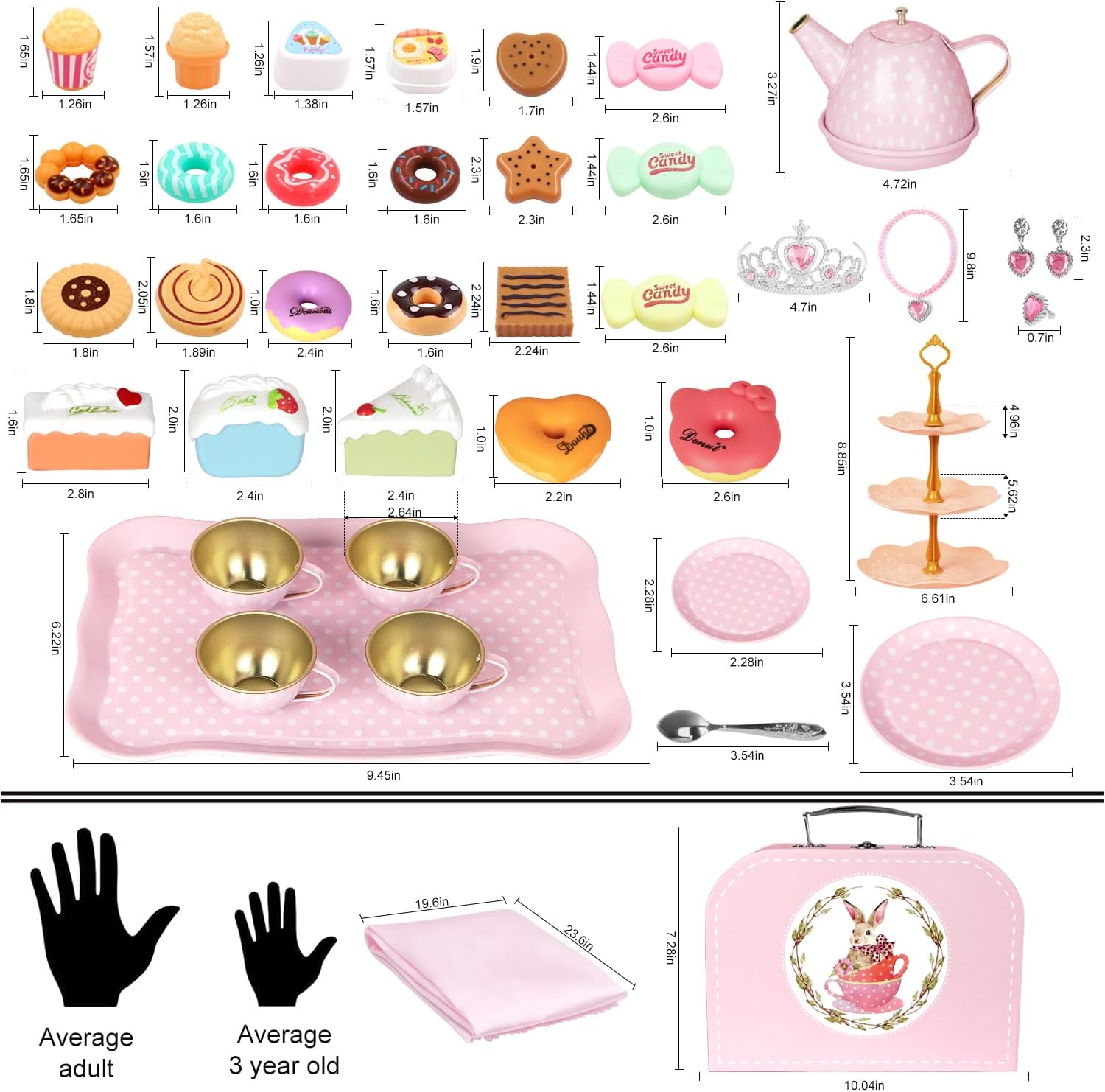 Detalle 2 de iAOVUEBY Tea Party Set 49pcs 🫖
