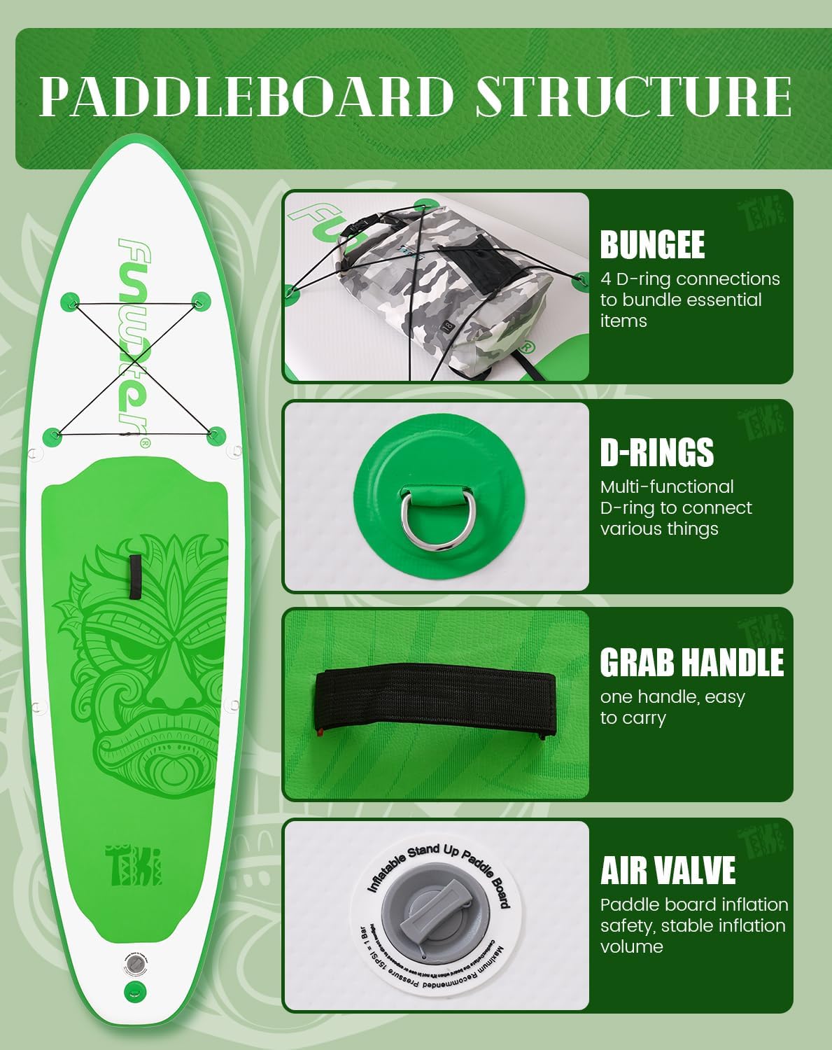 Thumbnail 2 de FunWater Inflatable Stand Up Paddle Board (8', 10', 10'6", 11'6") w/ Paddle & Accessories