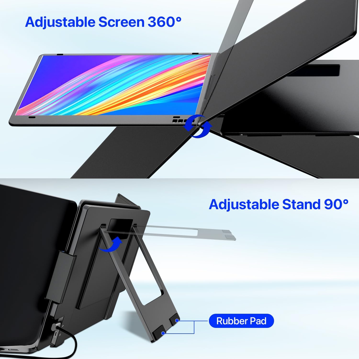 Thumbnail 4 de KPKUE X90A 14-inch Laptop Screen Extender: Triple Screen On One Cable