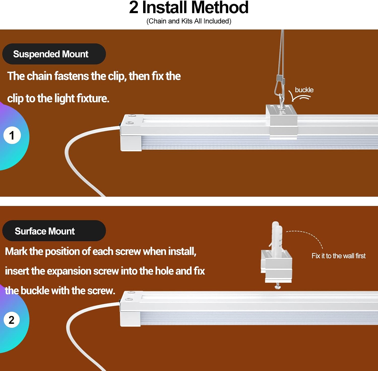 Detalle 2 de FaithSail LED shop lights 4 ft