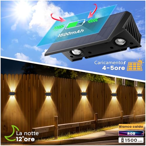 Detalle de IIRARA Lampada Solare da Esterno 4P - Illuminazione Bianco Caldo, IP67, 100LM