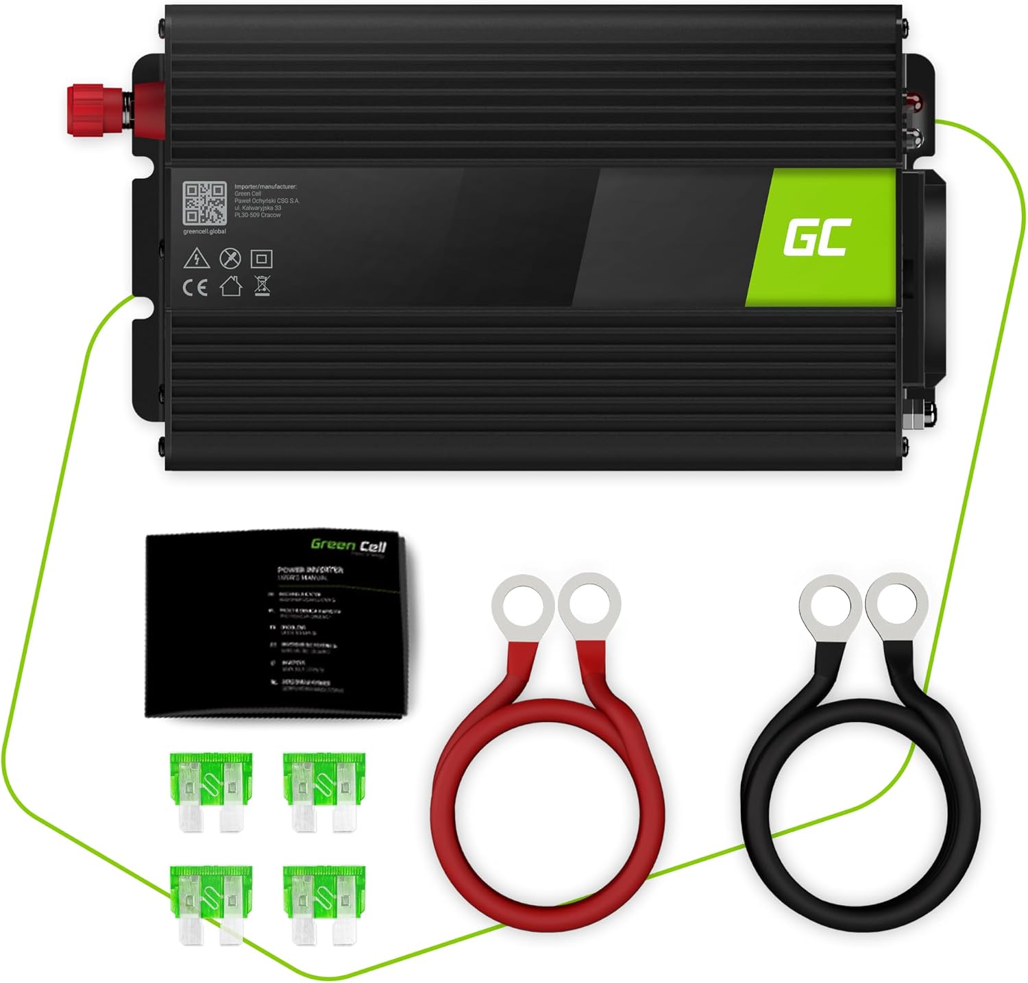 Thumbnail 5 de Green Cell 1000W Wechselrichter 12V auf 230V 🔌