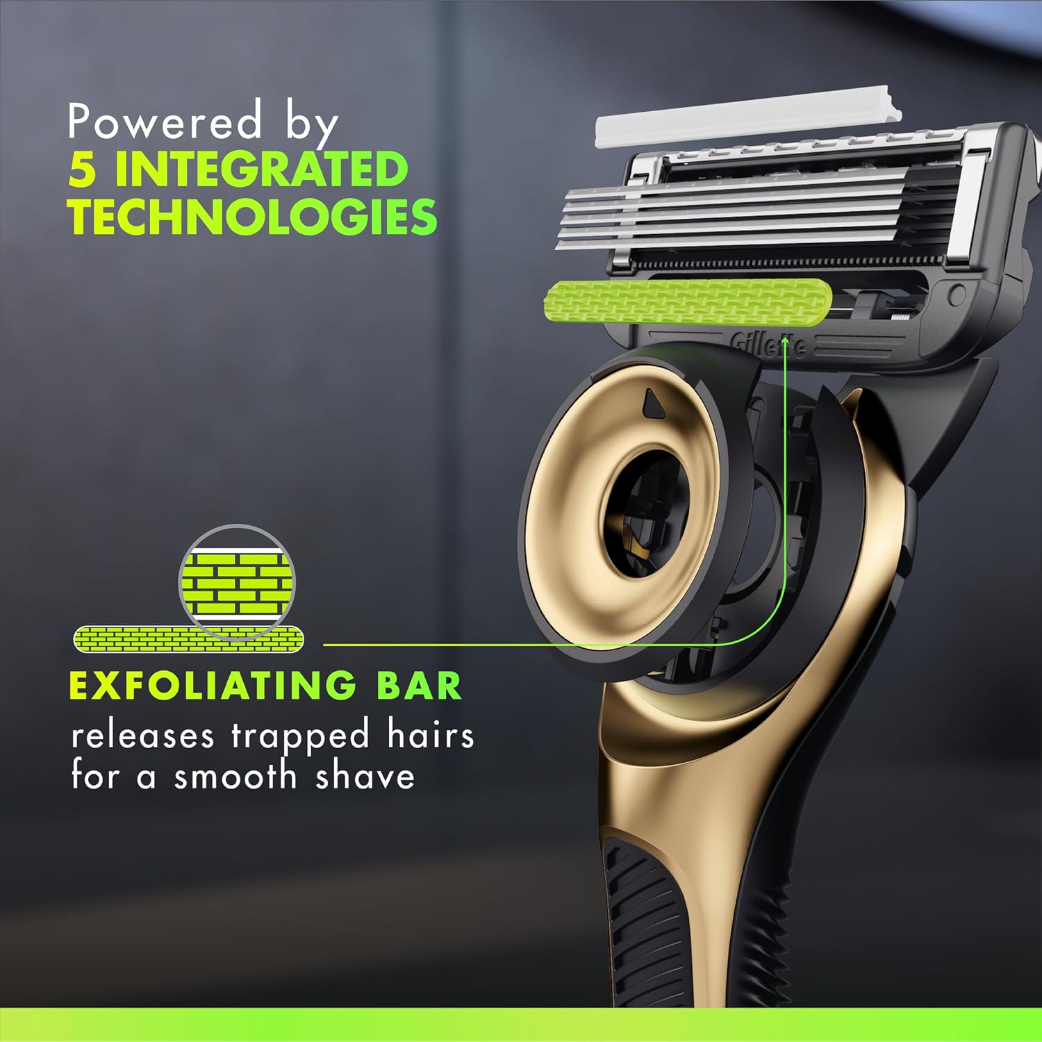 Detalle de GilletteLabs Champion Gold razor 1 handle
