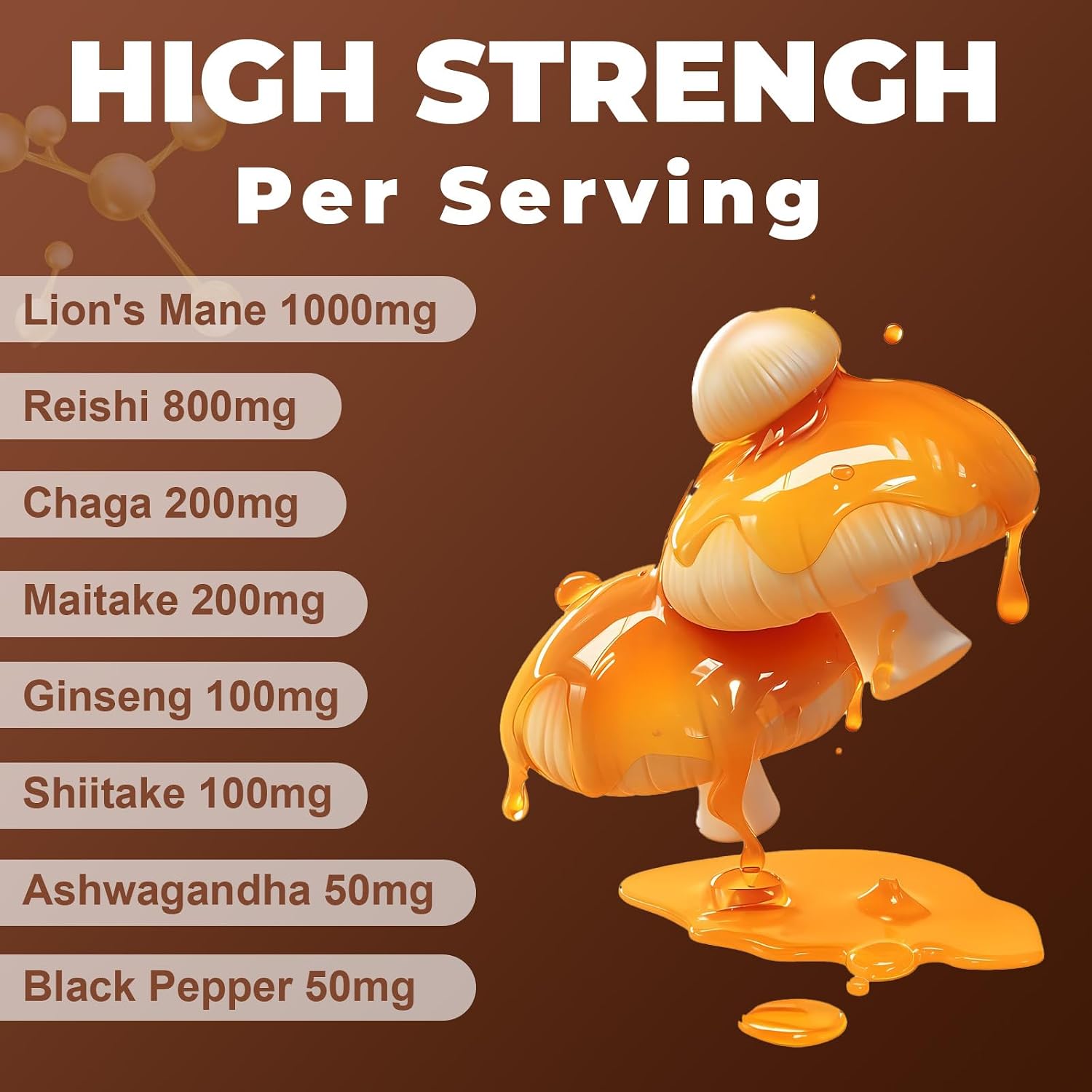 Thumbnail 2 de 12-in-1 Mushroom Gummies (Soft Candies) – 60 count bottles, 2 bottles