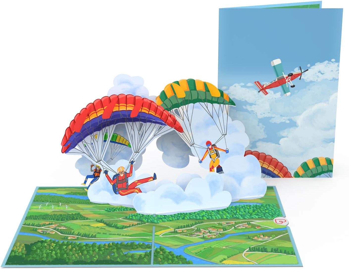 Thumbnail 2 de papercrush Carte pop-up parachutiste 3D pour anniversaire – carte d’homme avec figurine