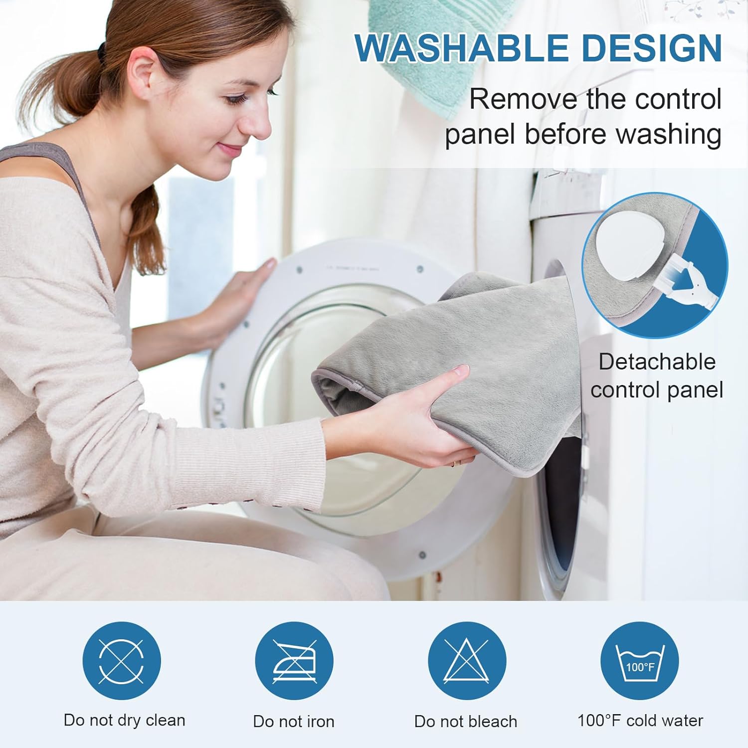 Thumbnail 3 de Nalezuns Heizkissen für Rücken, Schulter & Nacken mit Front- und Rückheizung, 6 Heizstufen, Auto-Off Timer