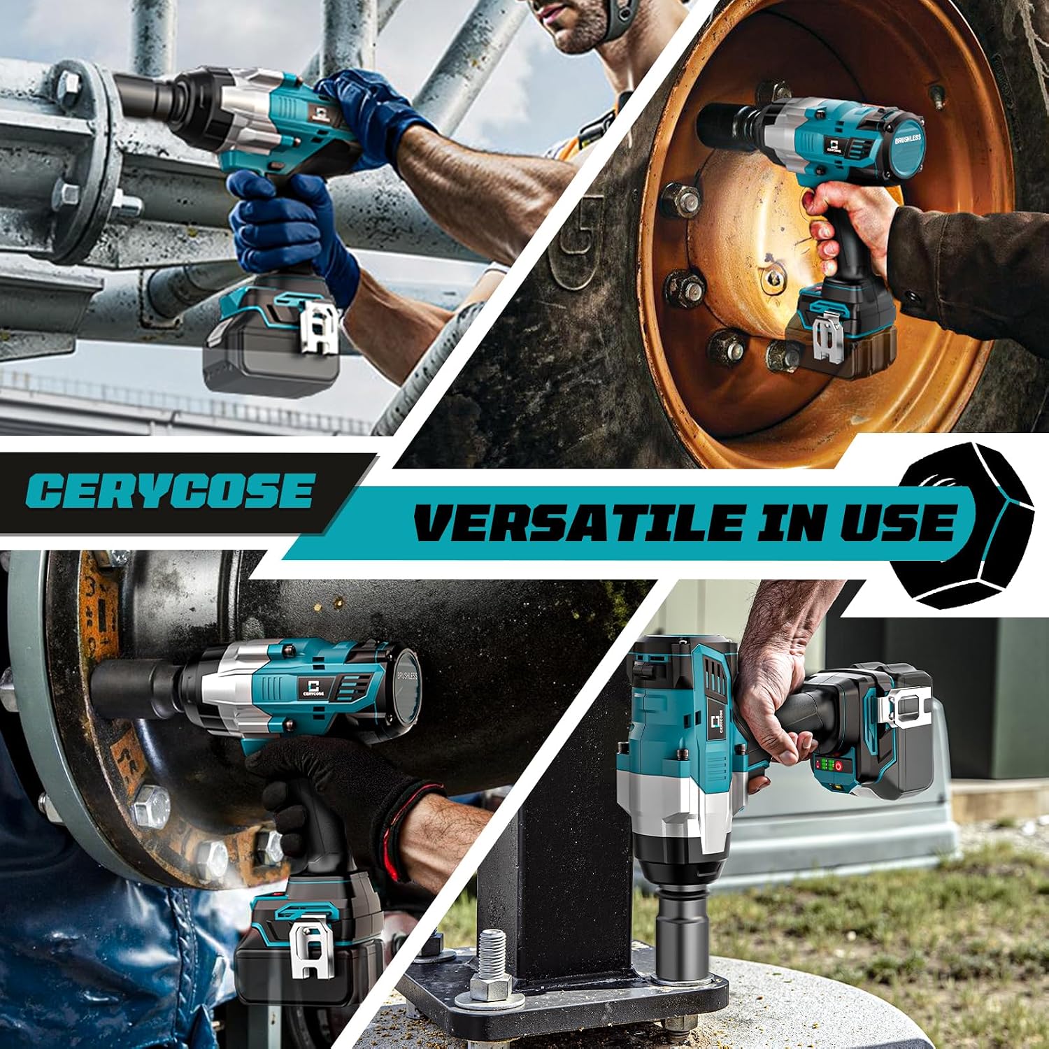Thumbnail 6 de Cordless Impact Wrench 3/4 inch — 2500 N.m Max Torque, Milwaukee 18V Compatible