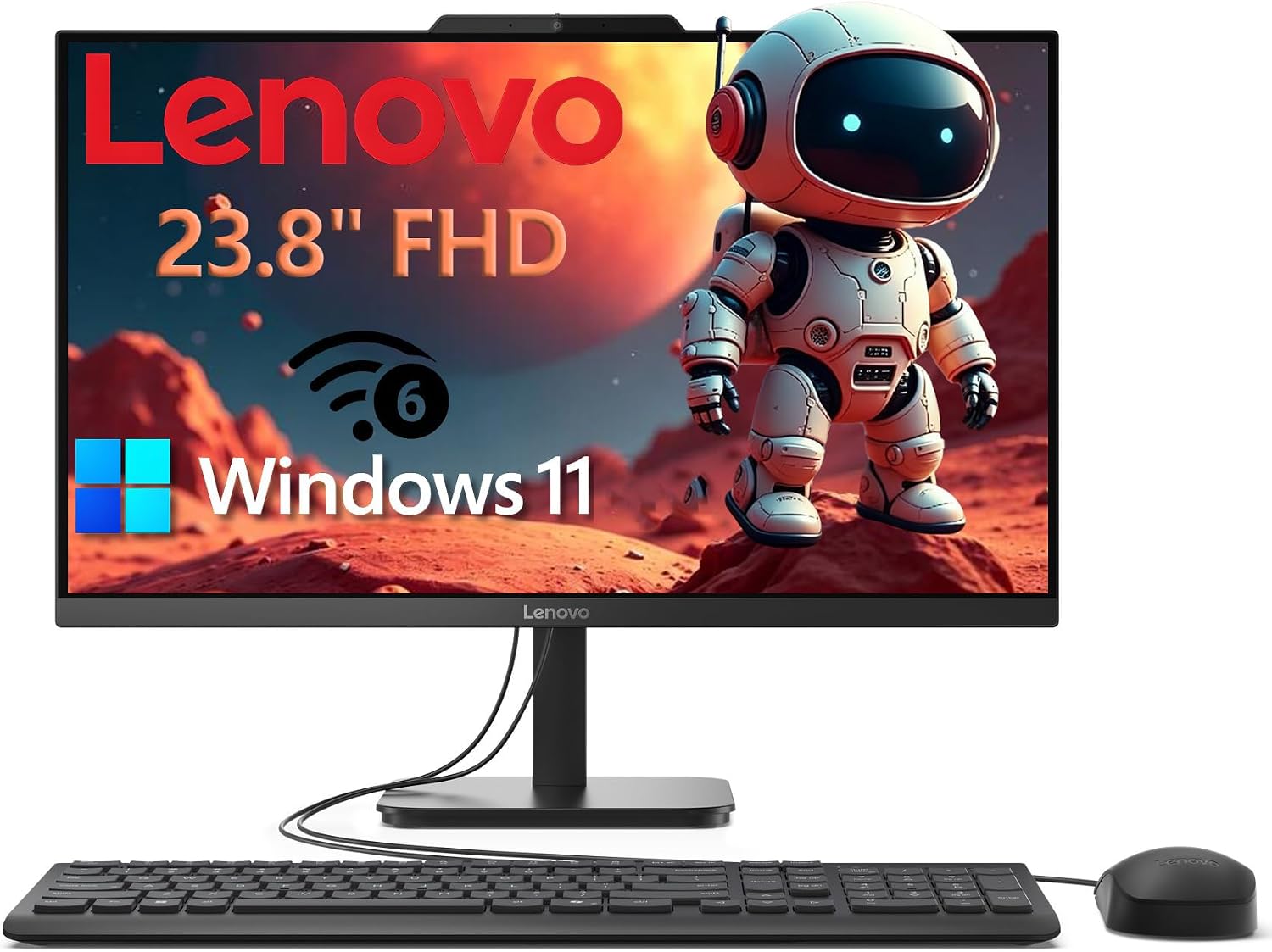 Detalle de Lenovo All-in-One Desktop, 23.8-Inch Display