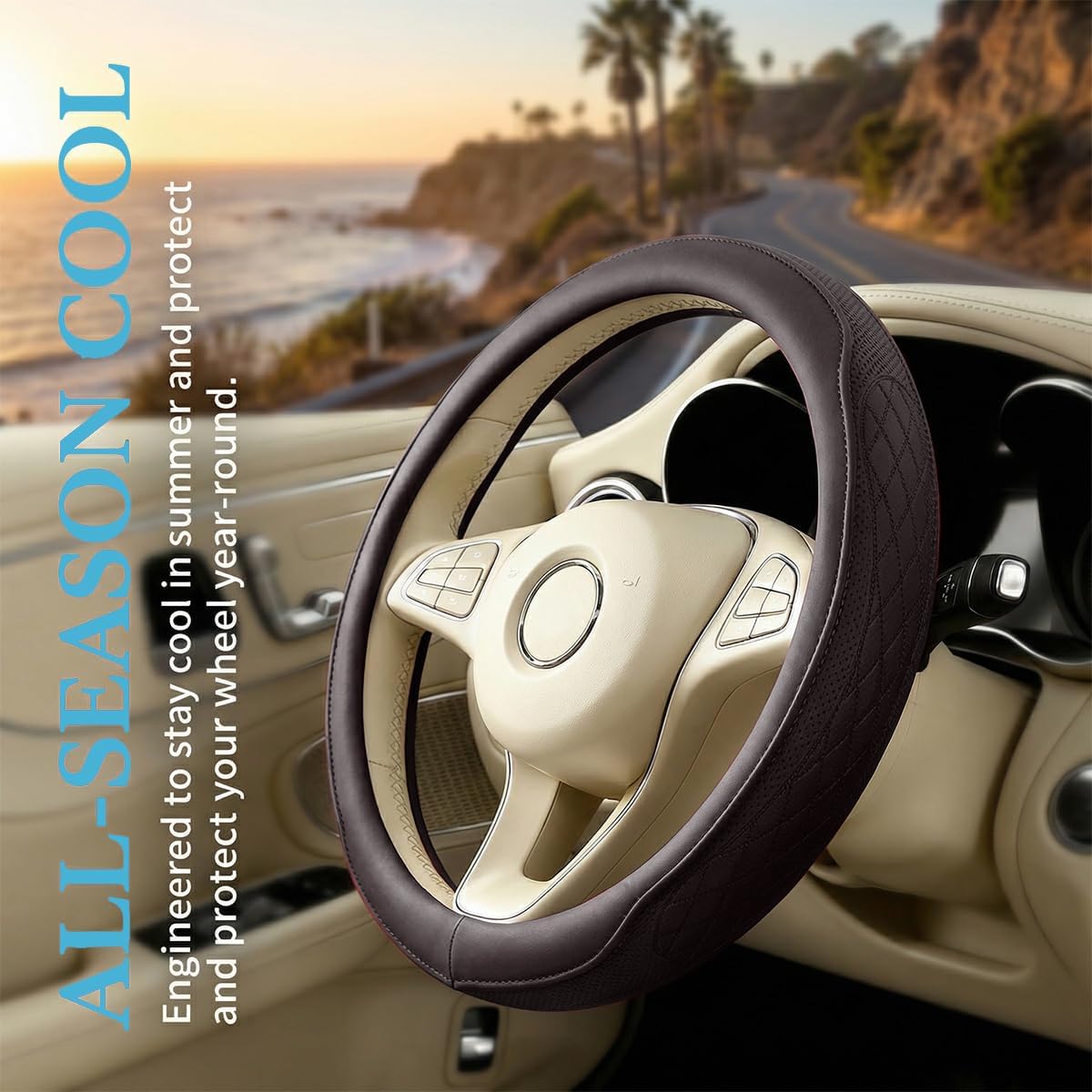 Detalle de Mandark Steering Wheel Cover, Leather