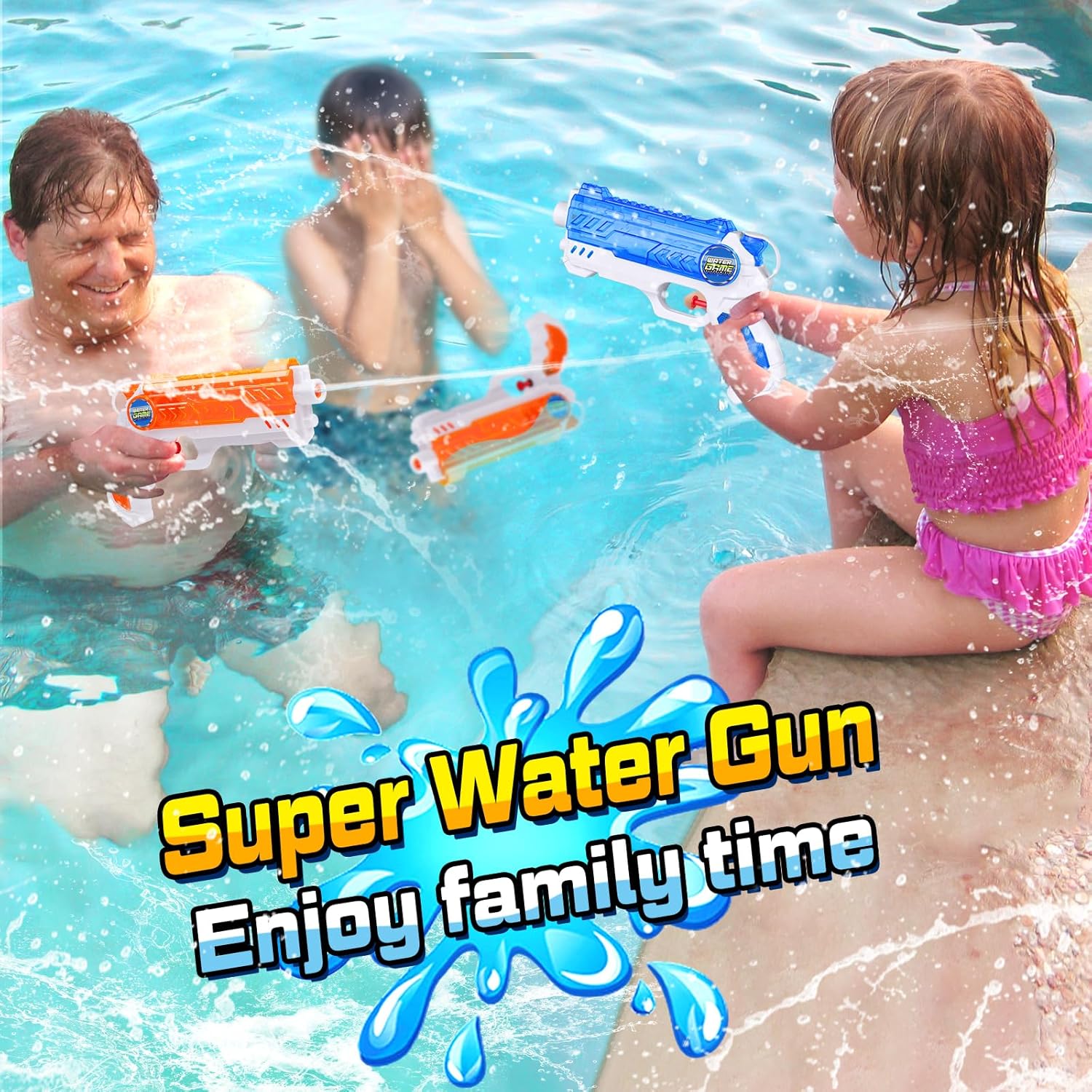Thumbnail 3 de Quanquer 2 Pack Water Guns for Kids — 300cc Squirt Blaster with Trigger