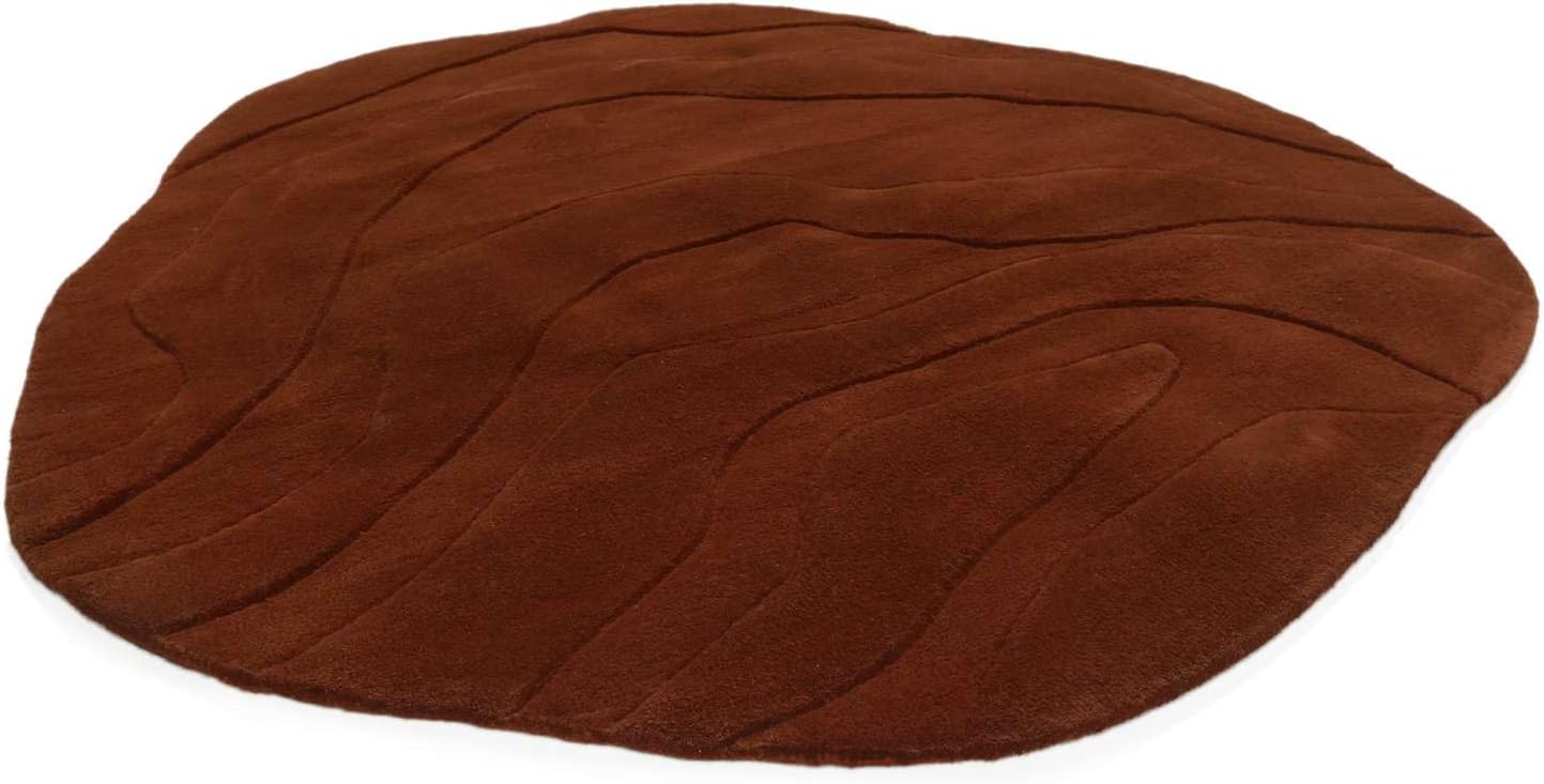 Detalle de RugVista Barba 120133 rond tapijt, wol-katoen, roest, Ø 150 cm