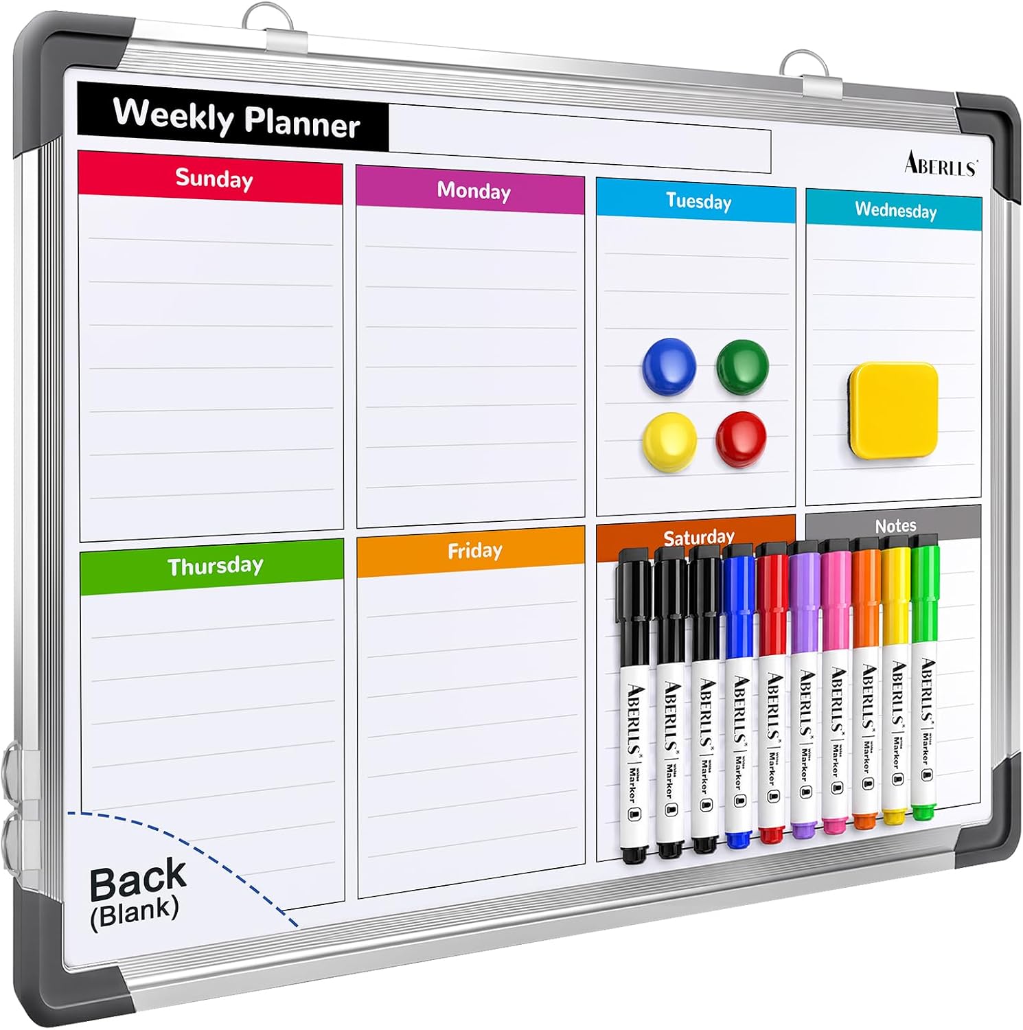 ABERLLS K-M5 Double-Sided Weekly Calendar Whiteboard, 16 x 12 Inch