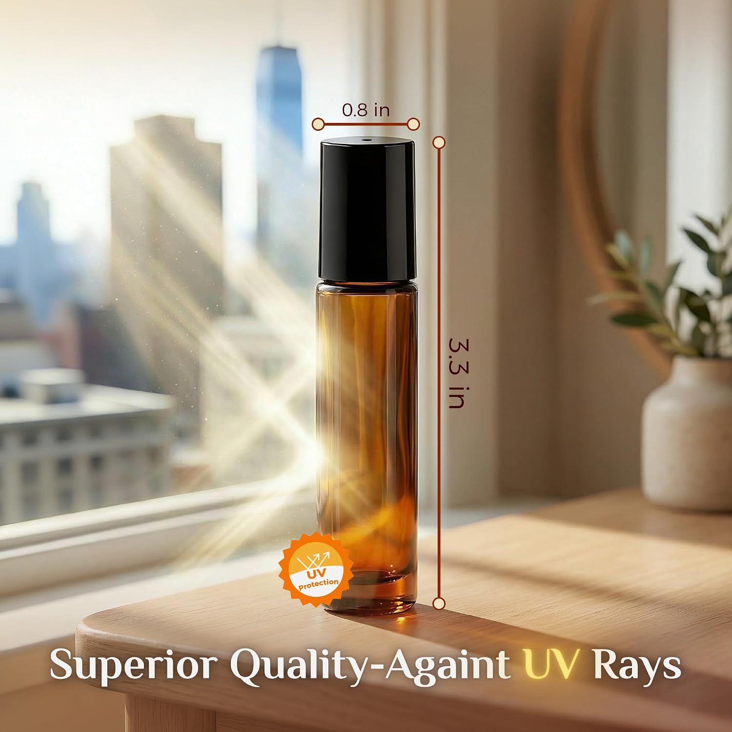 Thumbnail 1 de PrettyCare 4 Pack 10 ml Amber Glass Roller Bottles