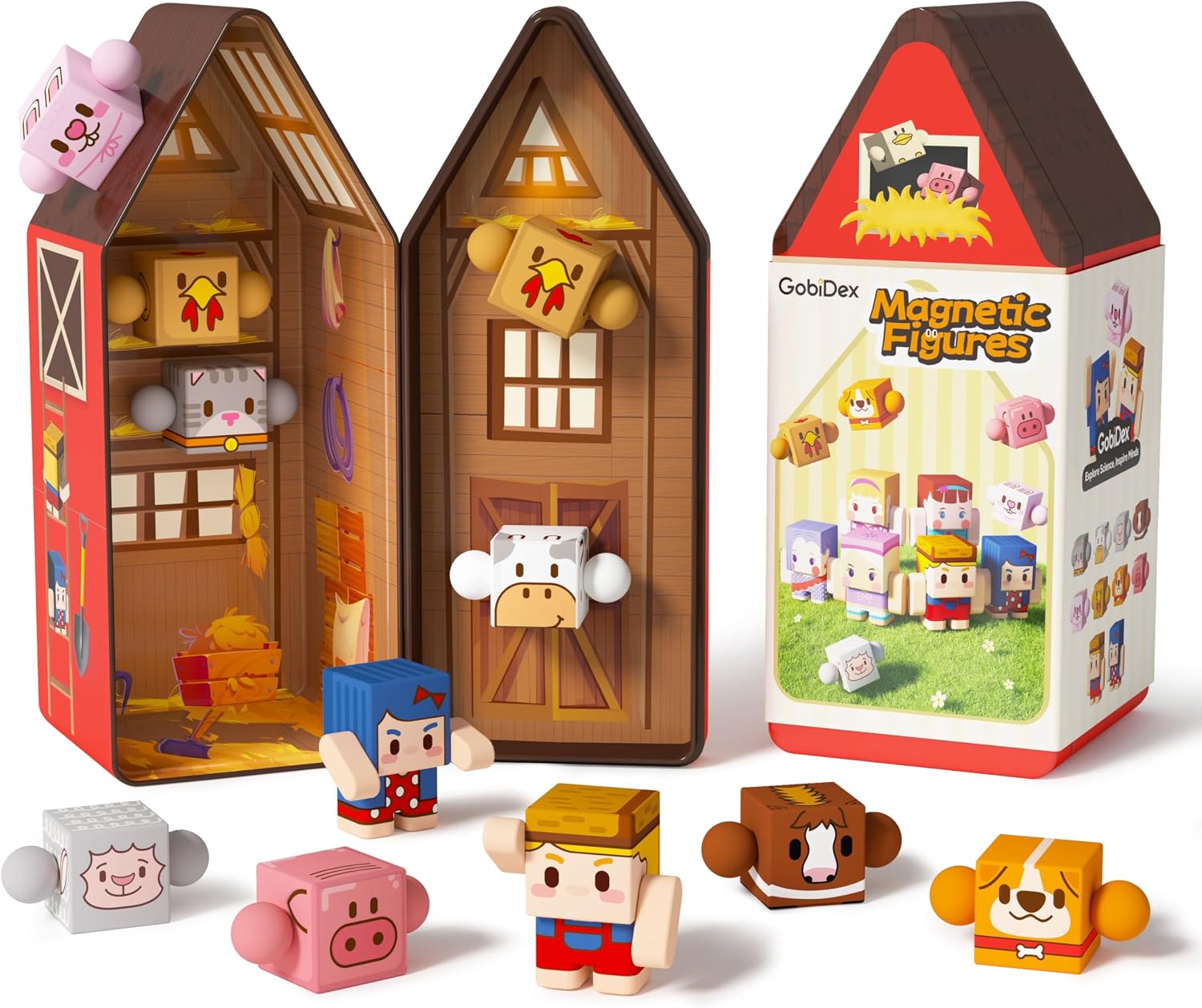 Detalle de GobiDex Magnetic Farm Figures Set in a Portable Tin