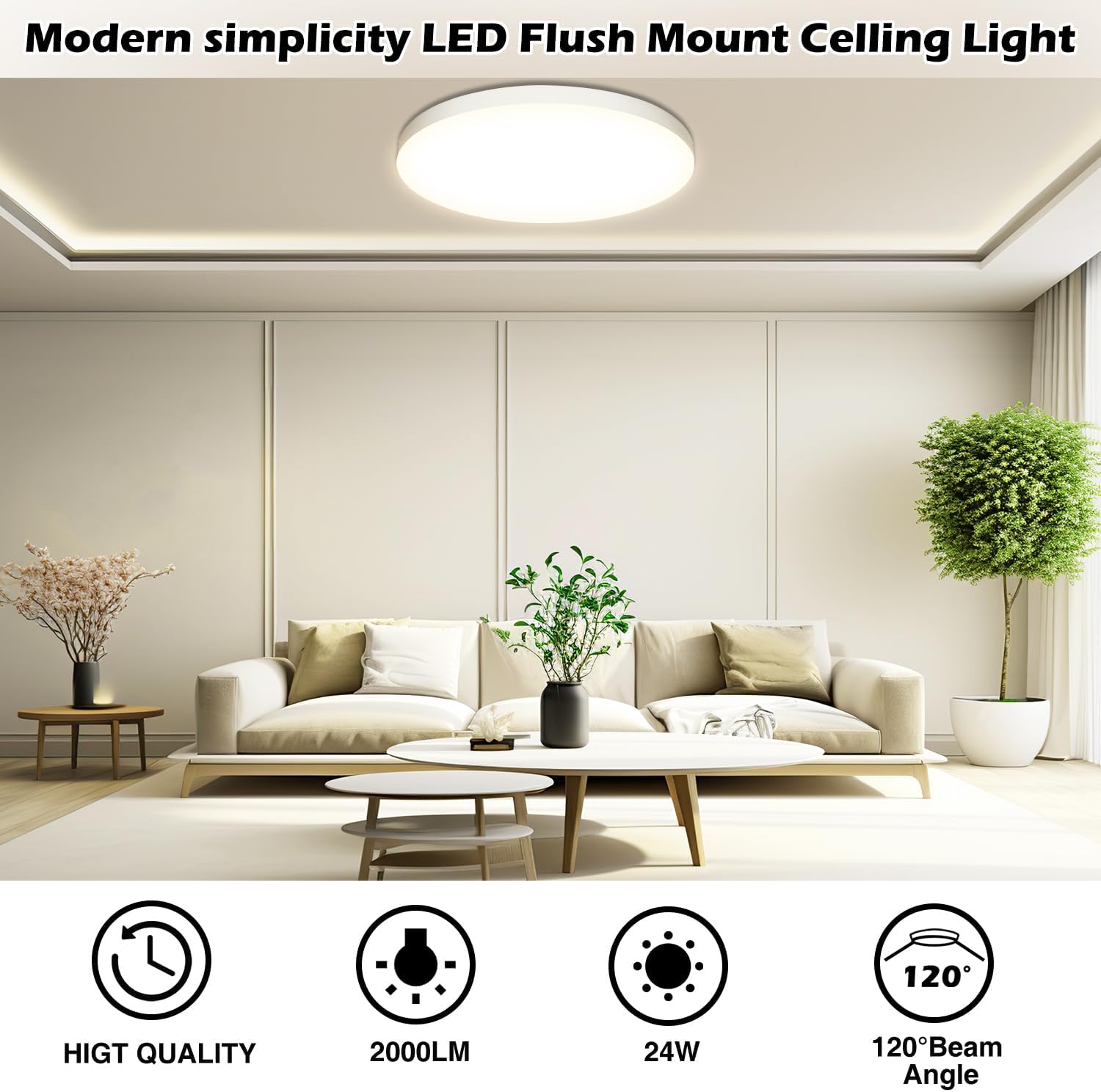 Detalle de OUILA Plafoniera LED da soffitto 24W IP44 rotonda Ø28 cm luce 4000K