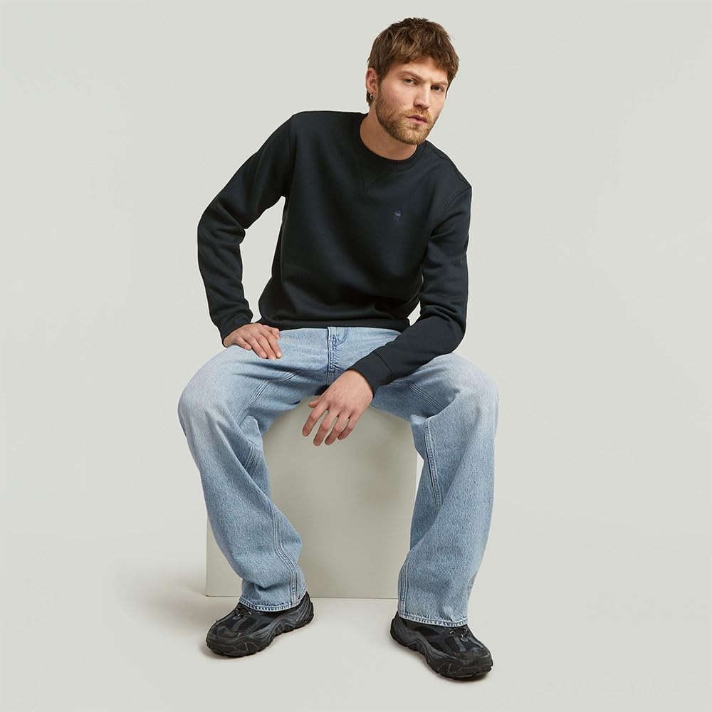 Detalle de G-STAR Uomini Premium Core Sweater: eleganza casual con dettagli rifiniti