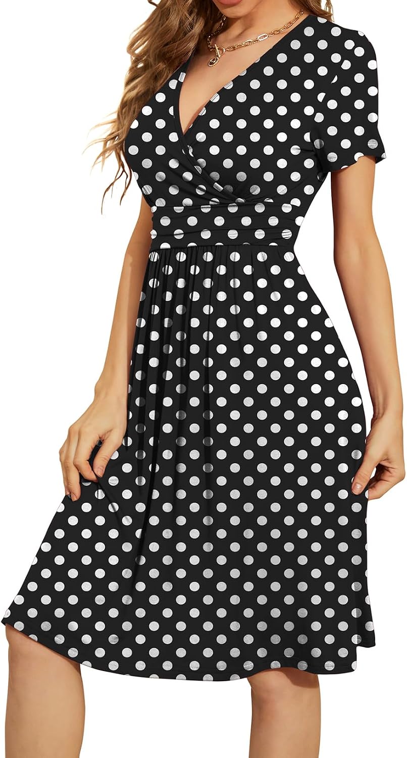 Detalle 2 de WEACZZY Women's Summer V-Neck Floral Dress with Pockets