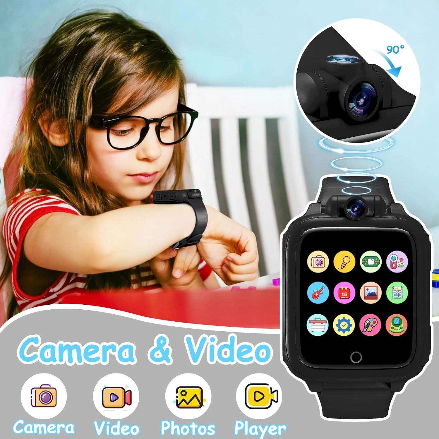 Detalle de Smartwatch per Bambino con 26 Giochi e Fotocamera - Orologio Educativo
