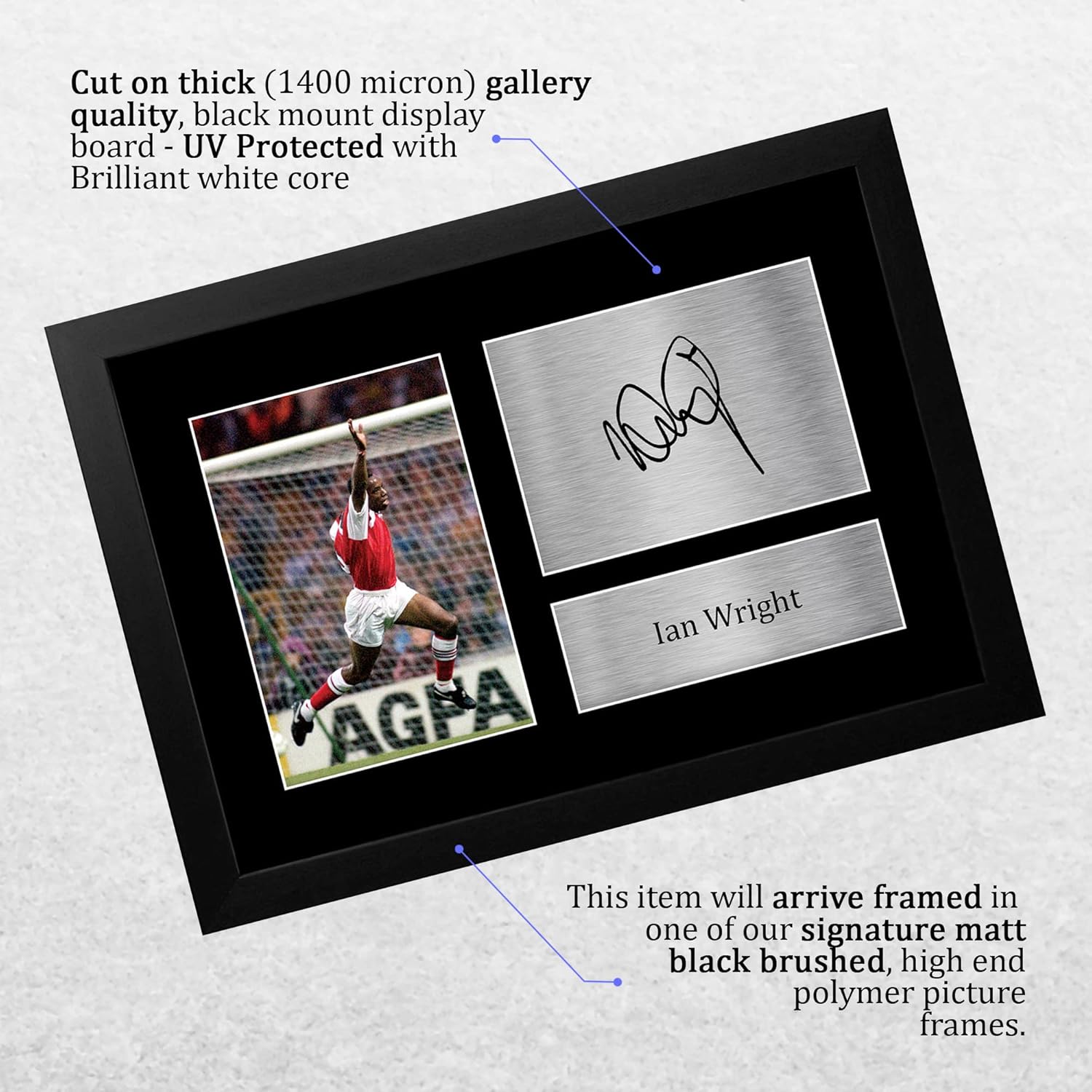 Thumbnail 2 de HWC Trading FR A4 Ian Wright framed signed autograph picture (A4)