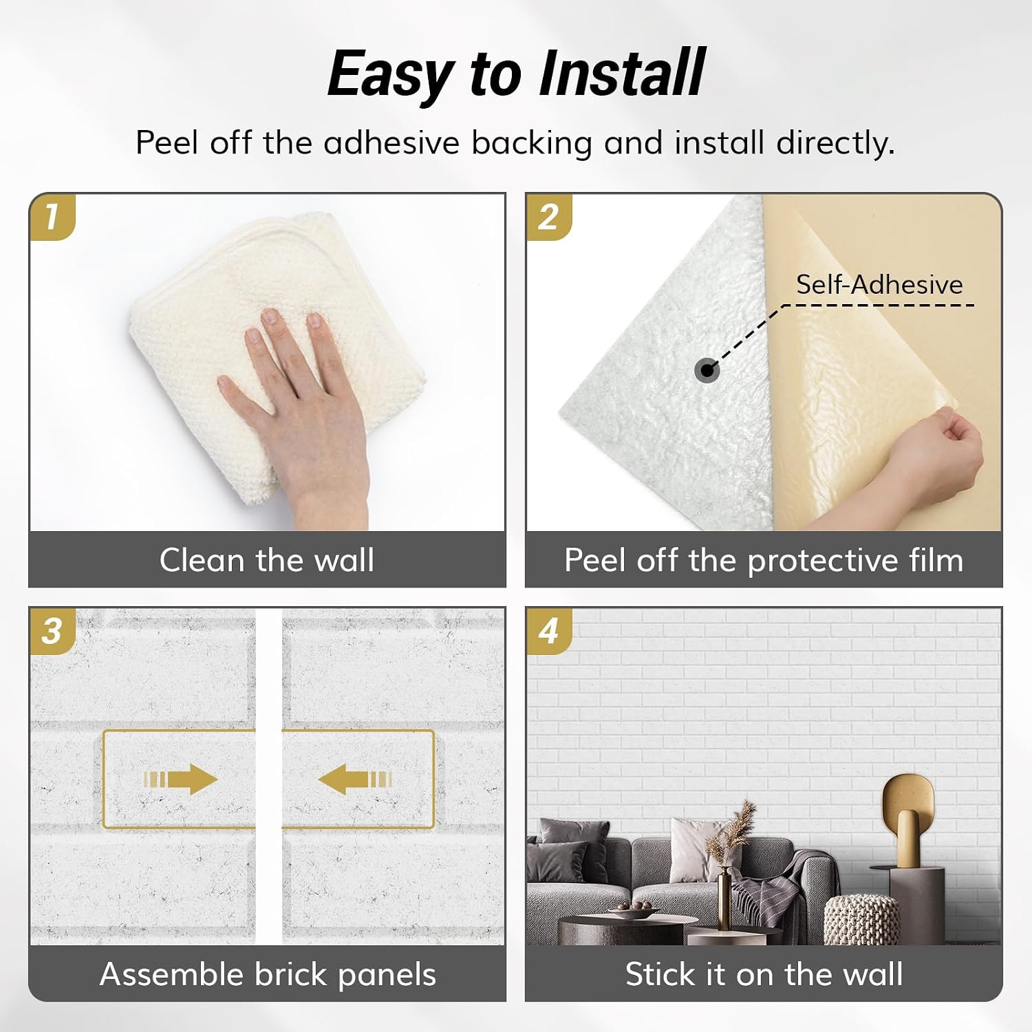 Detalle 1 de TONOR 25042 Brick Type Acoustic Panels, Self-Adhesive, 18 Pieces