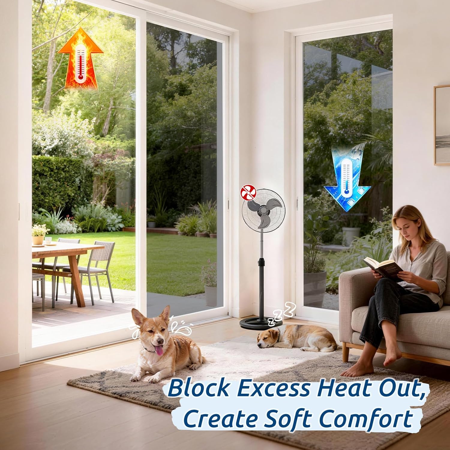 Thumbnail 1 de rabbitgoo Heat Reflective Window Film Privacy Film (Silver) 44.5×200cm with Tools