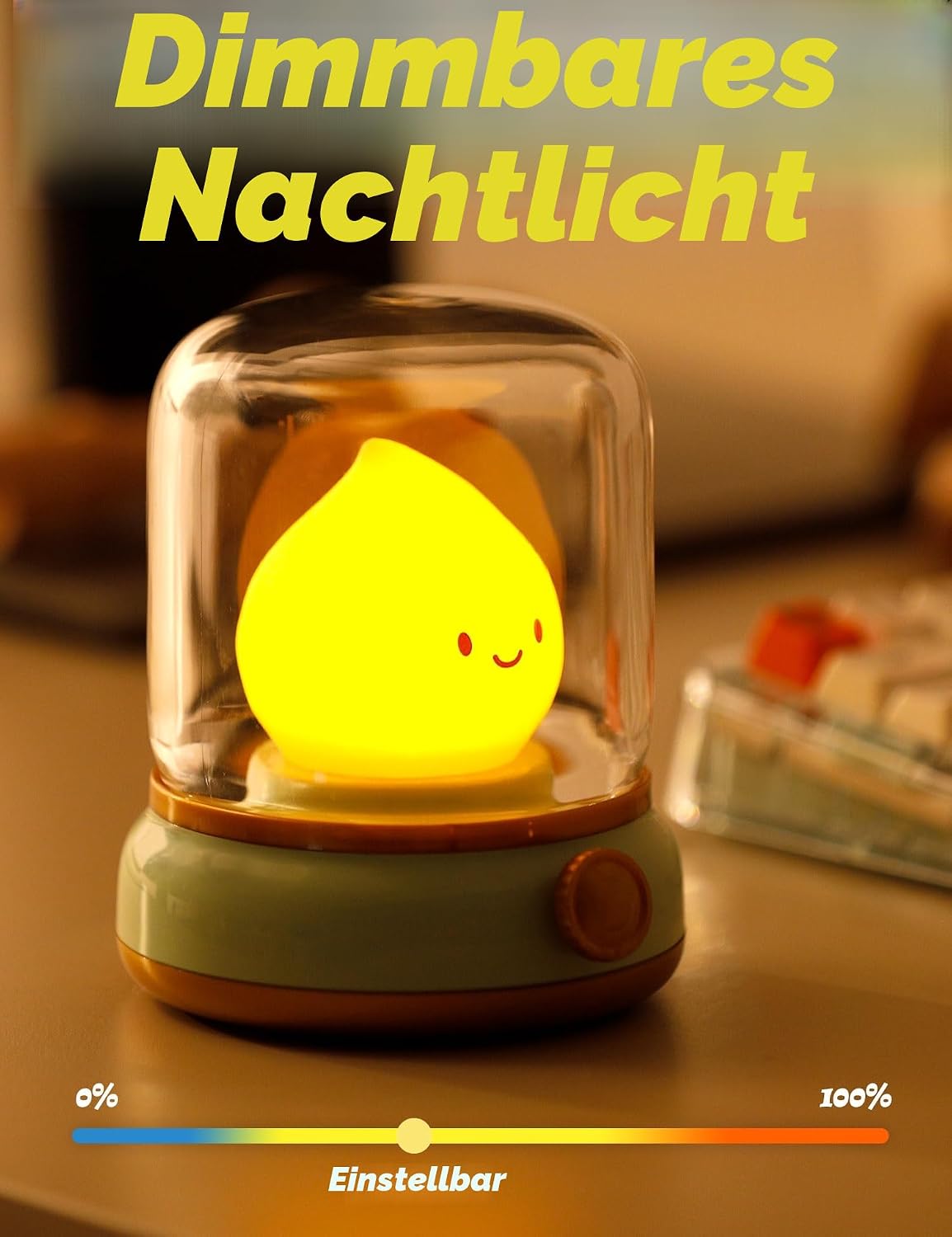 Thumbnail 4 de IHALO Kinder-Nachtlicht mit Touch-Dimmung, Timer und Akku (USB), warmweißes Stilllicht