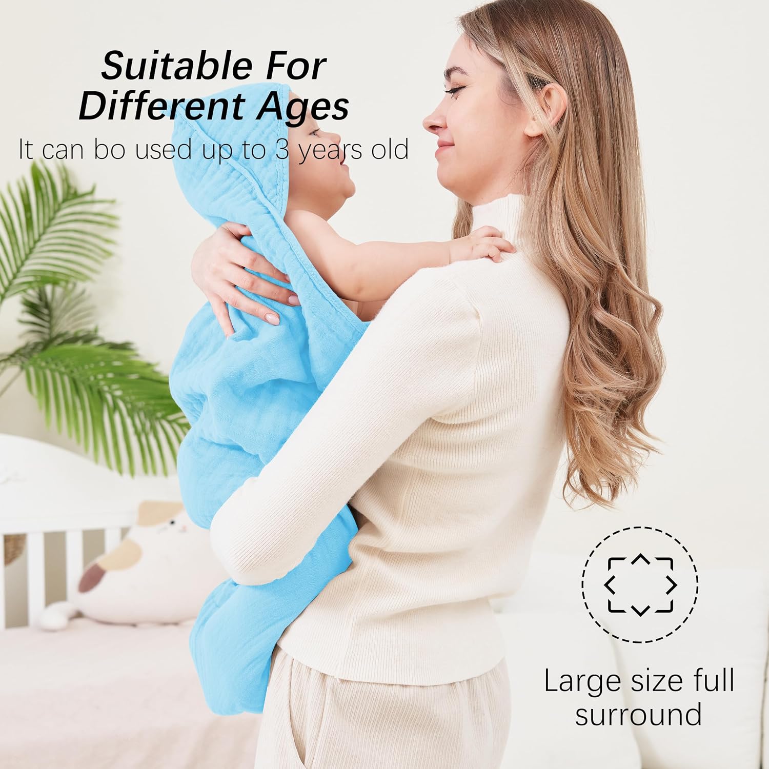 Detalle 2 de SWEET DOLPHIN Hooded Baby Towels 32 x 32 inches