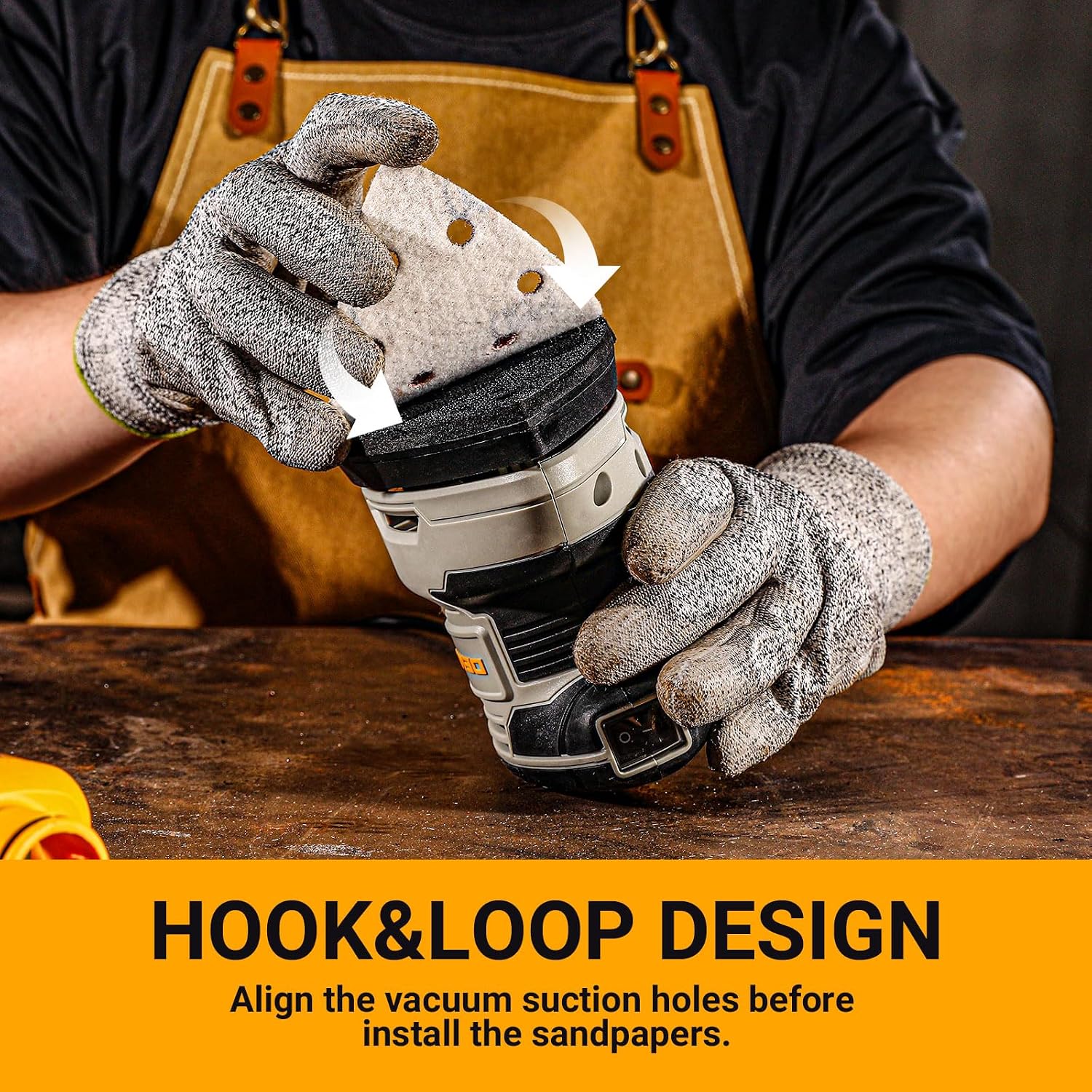 Thumbnail 3 de DEKOPRO 180W Levigatrice di Precisione per Legno – Mouse Elettrica 13000 RPM con 15 Fogli Abrasivi