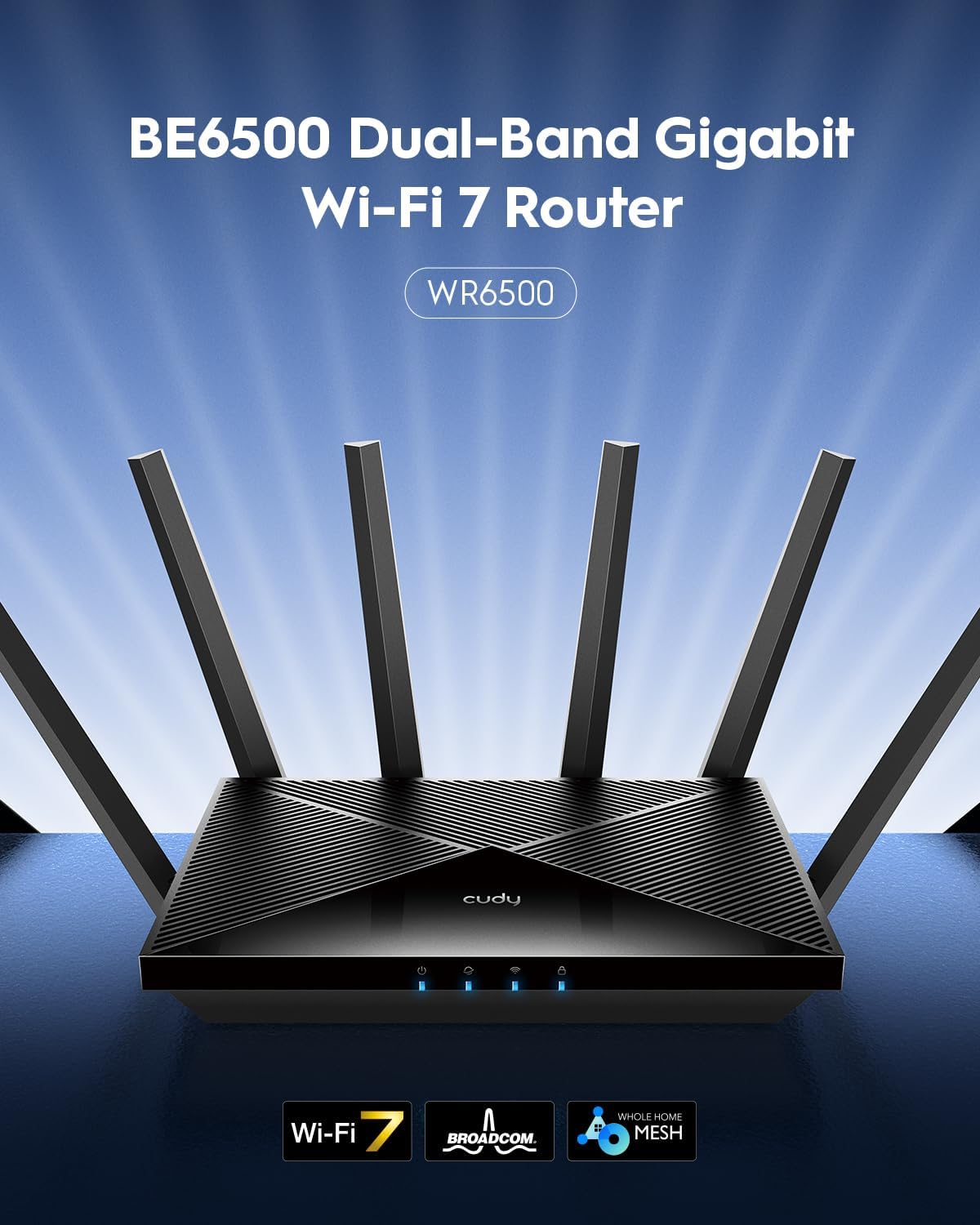 Thumbnail 1 de Cudy BE6500 WiFi 7 Dual-Band Gigabit Gaming Router (WR6500) with VPN Client/Server and Mesh App Control